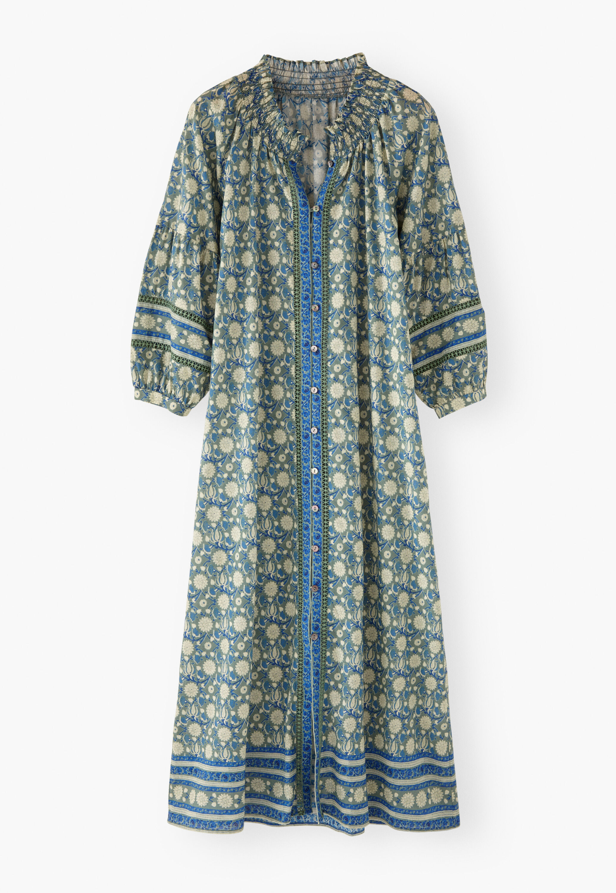 Placement-border printed dress