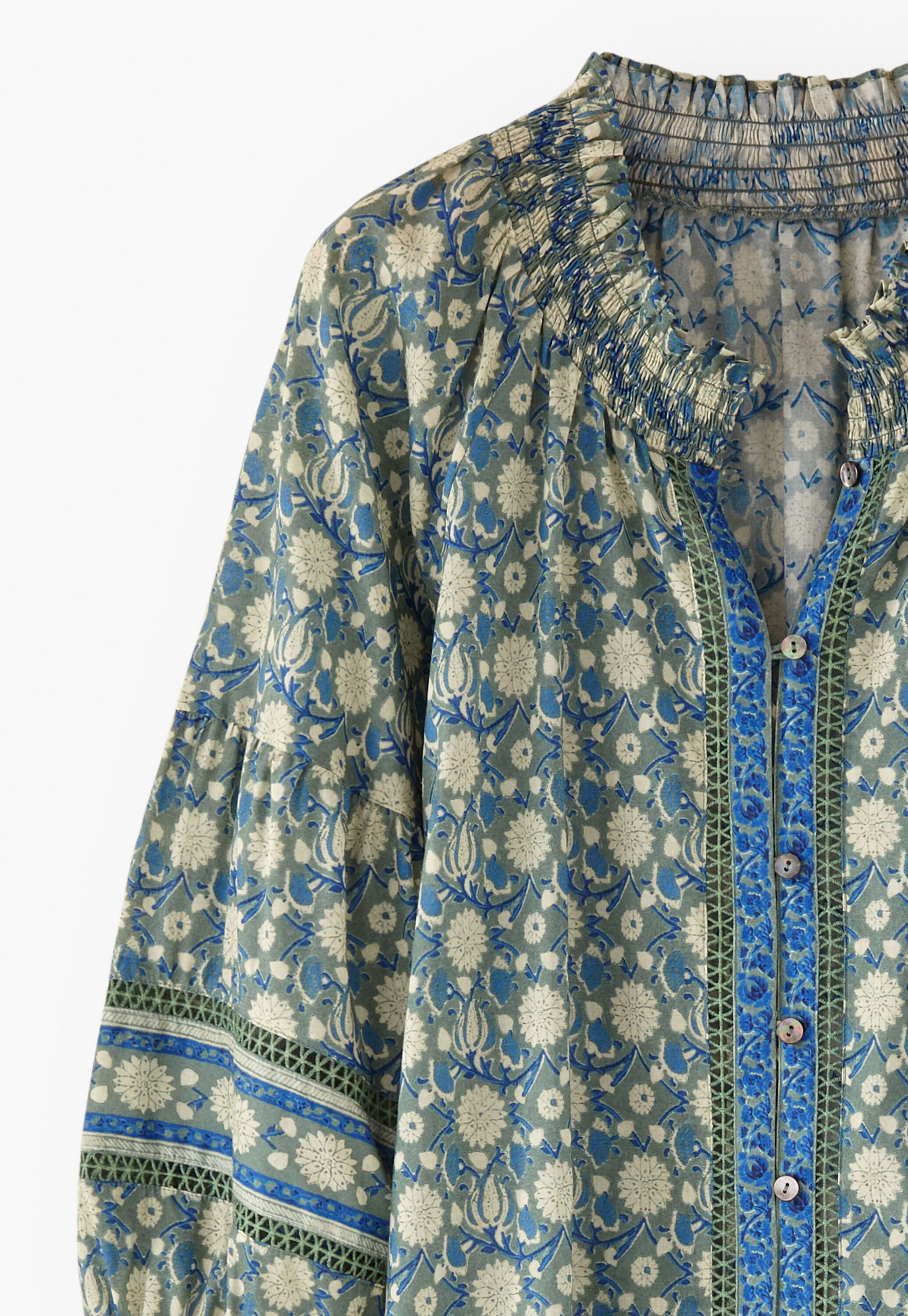 Placement-border printed dress