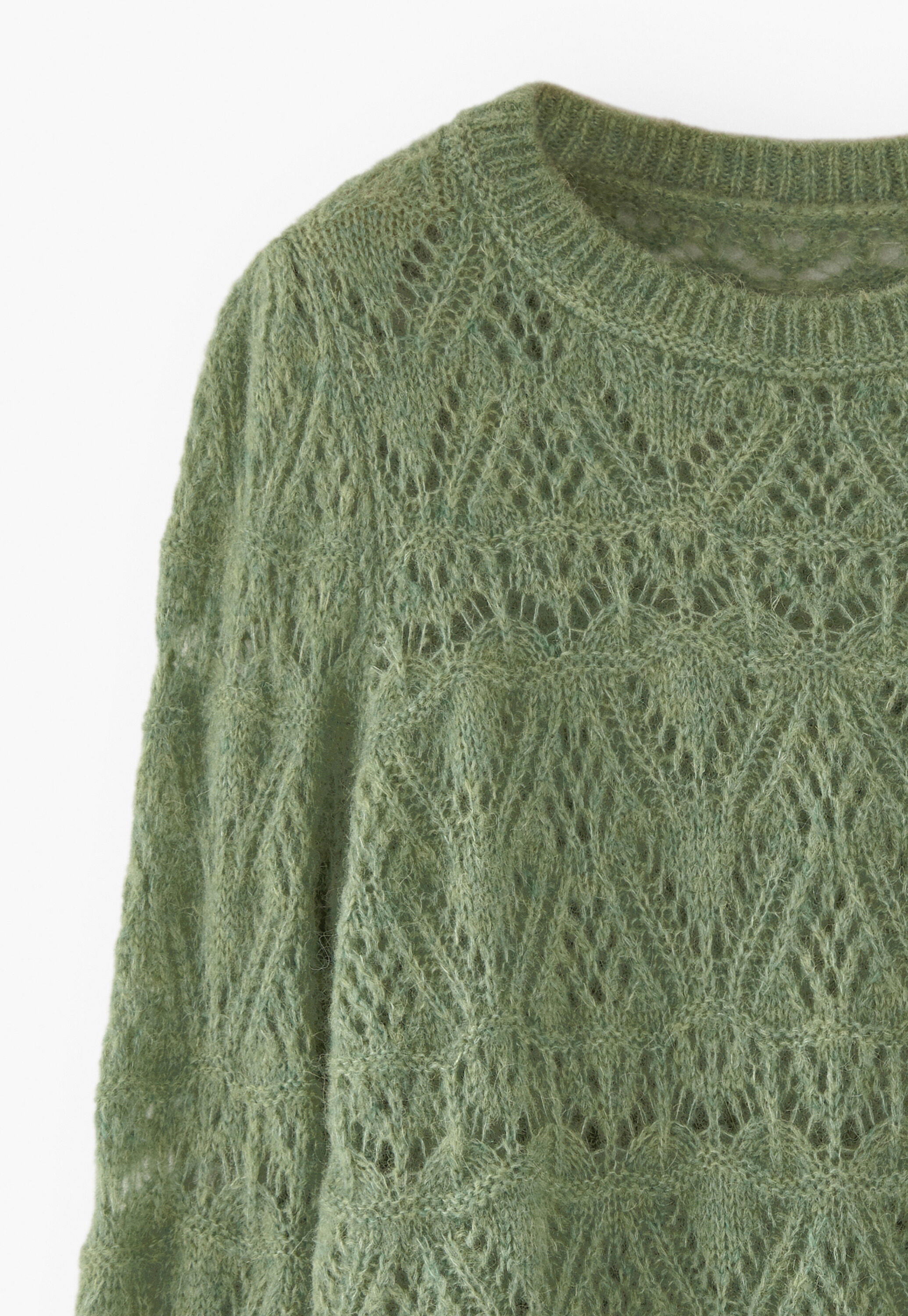 Lace-stitch sweater