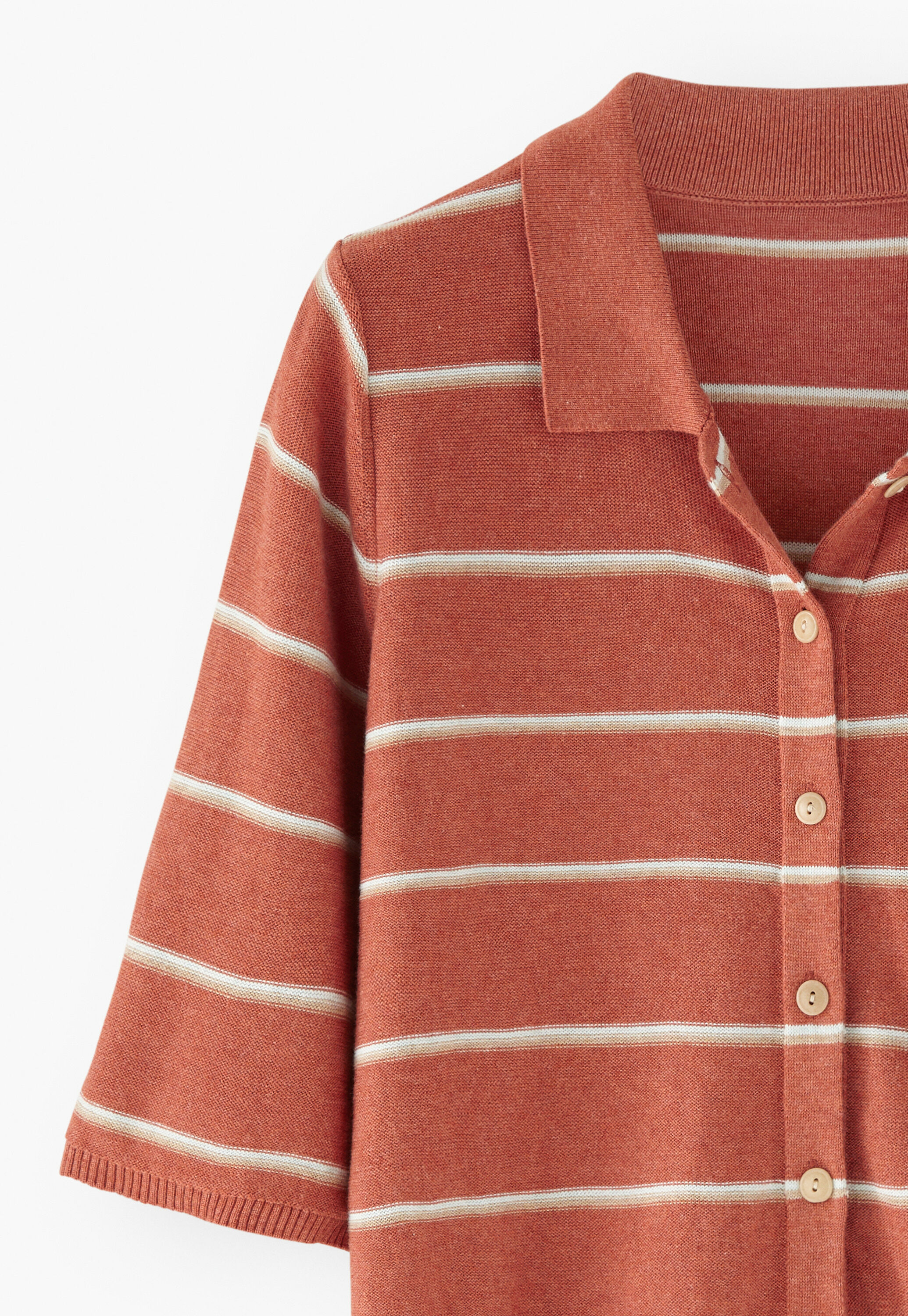 Striped collared cardigan