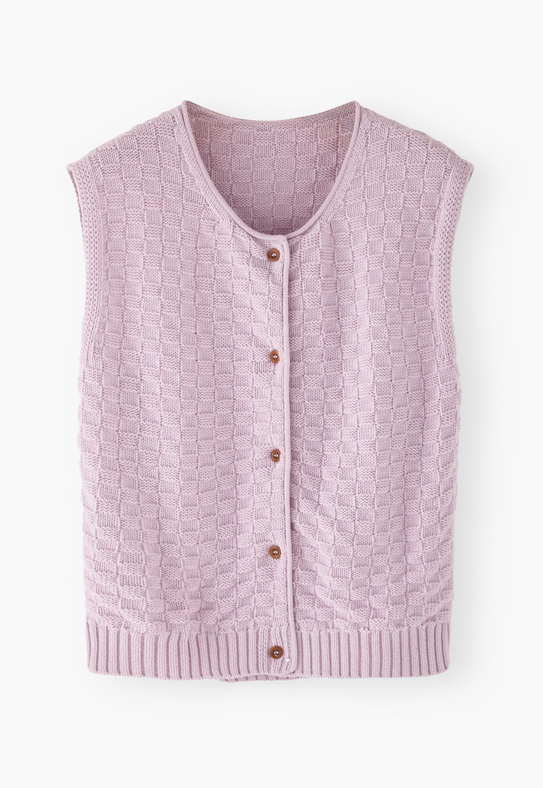 Basket-stitch sleeveless sweater