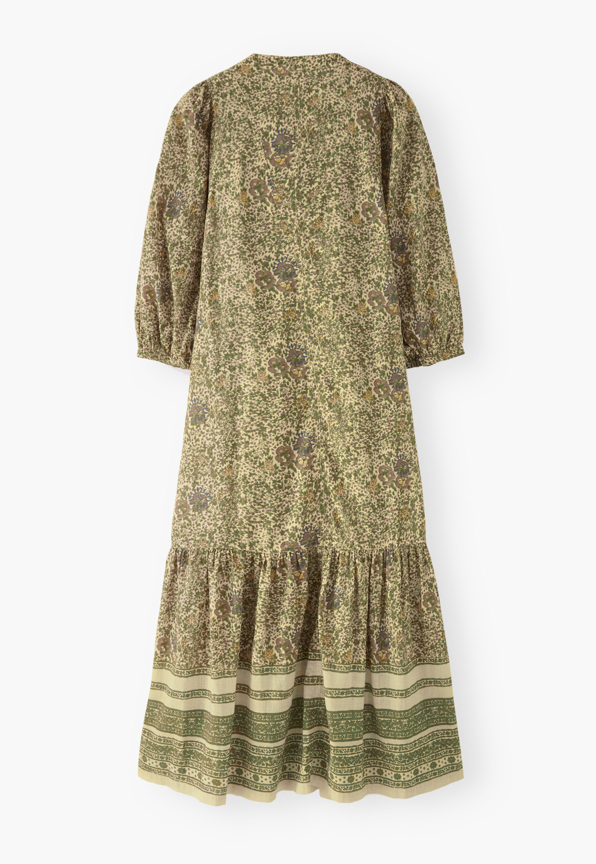 Boho border-placement dress