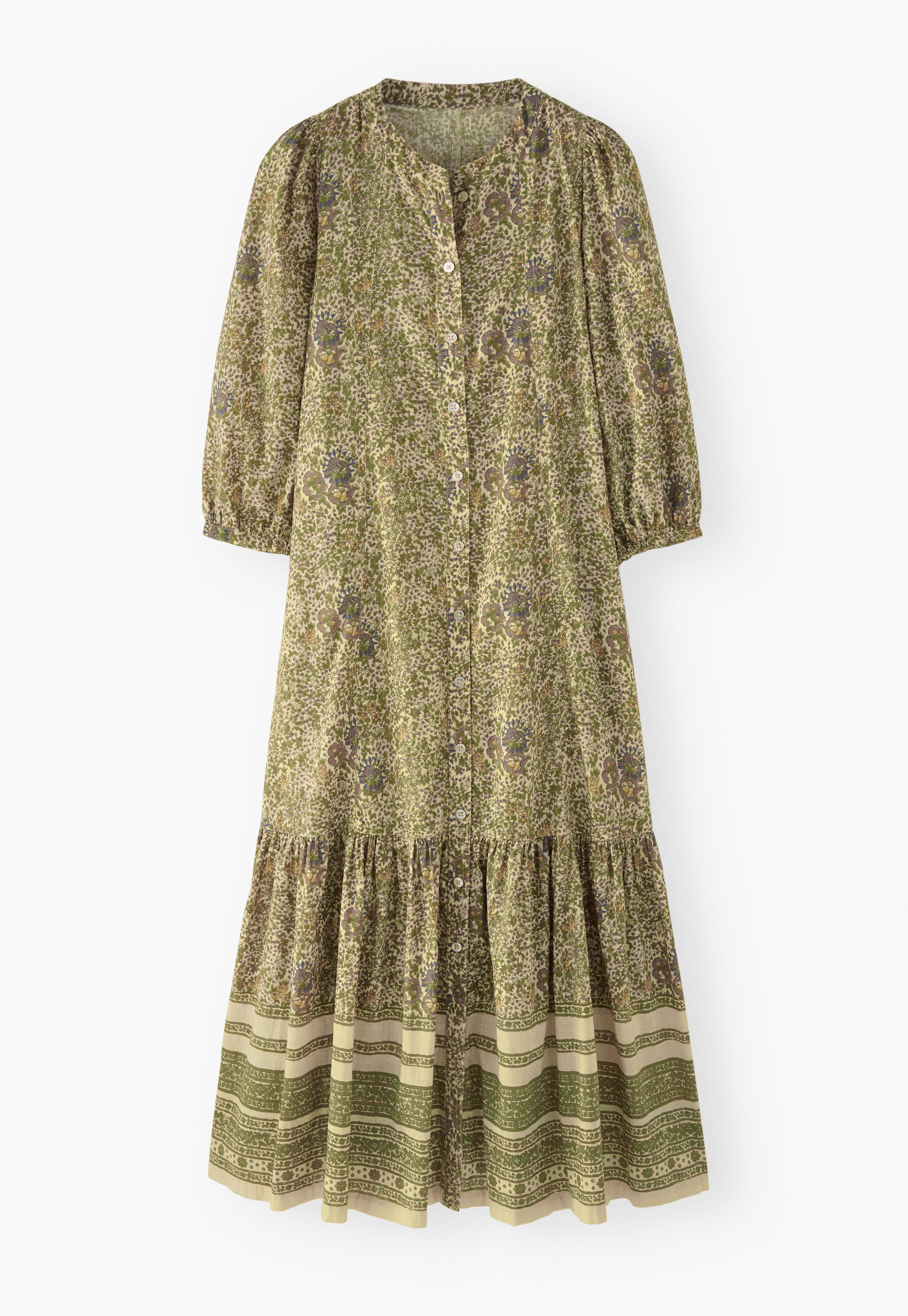 Boho border-placement dress