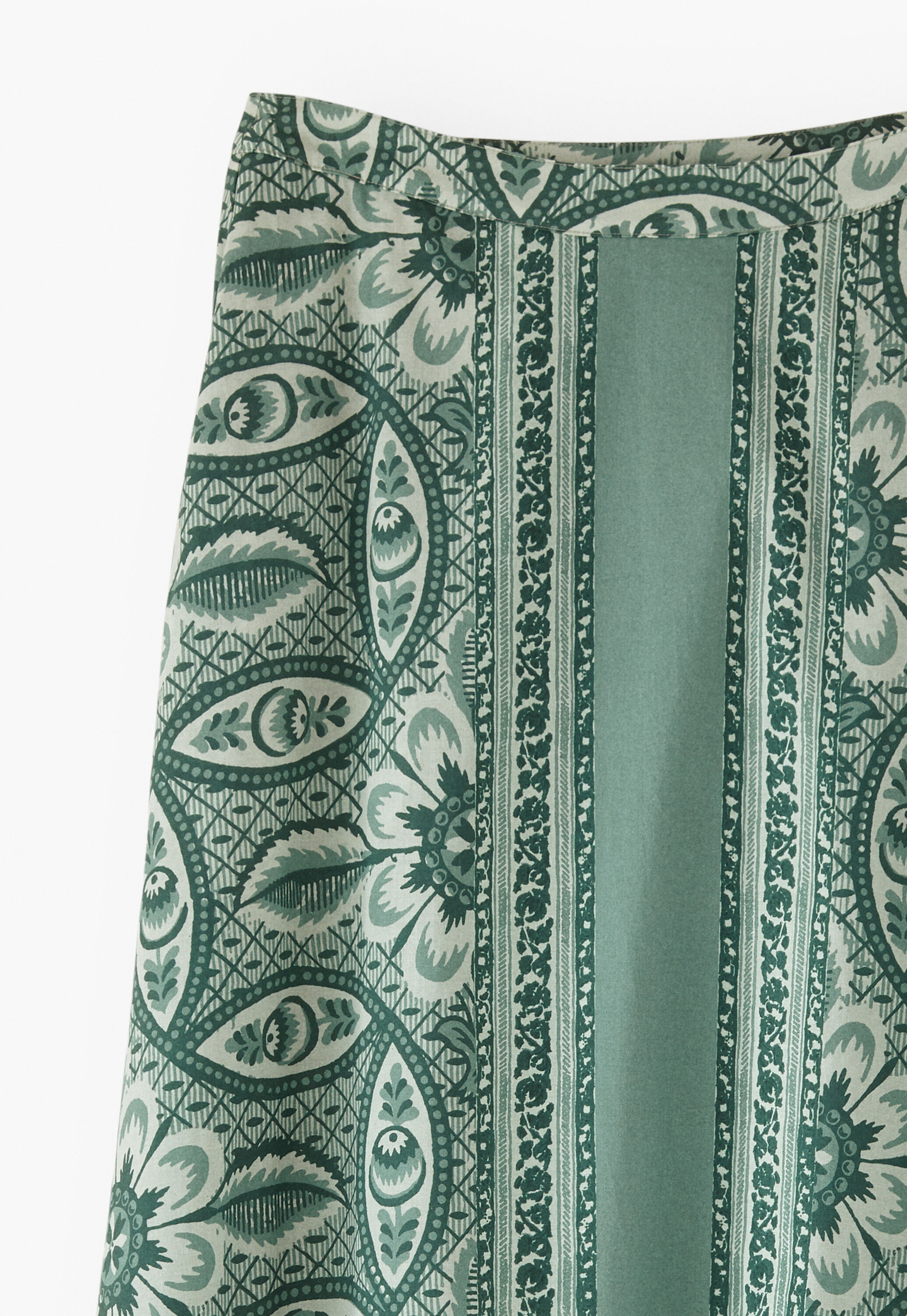 Printed skirt, Sage grey, large