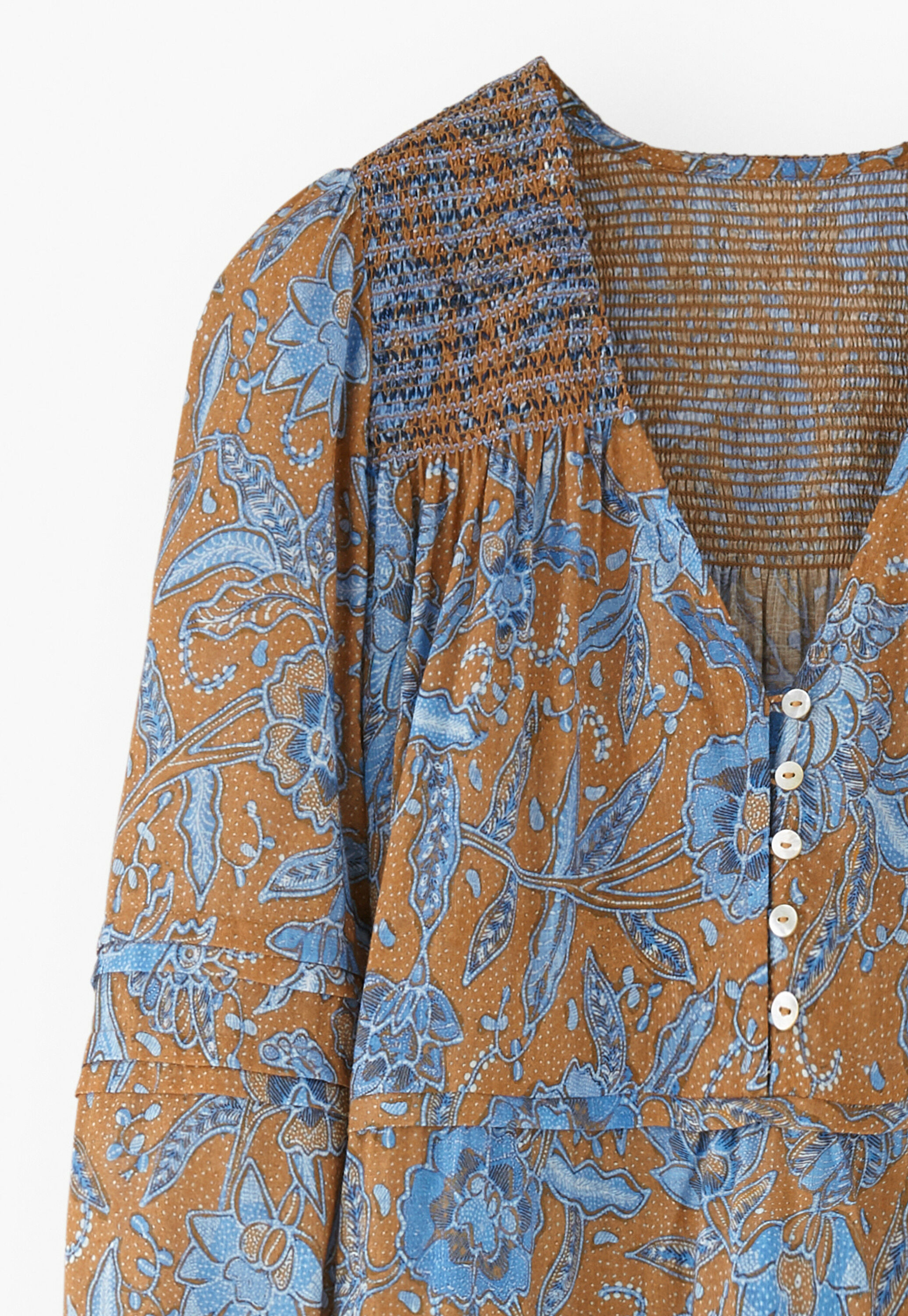 Printed dress, Cinnamon cornflower, large