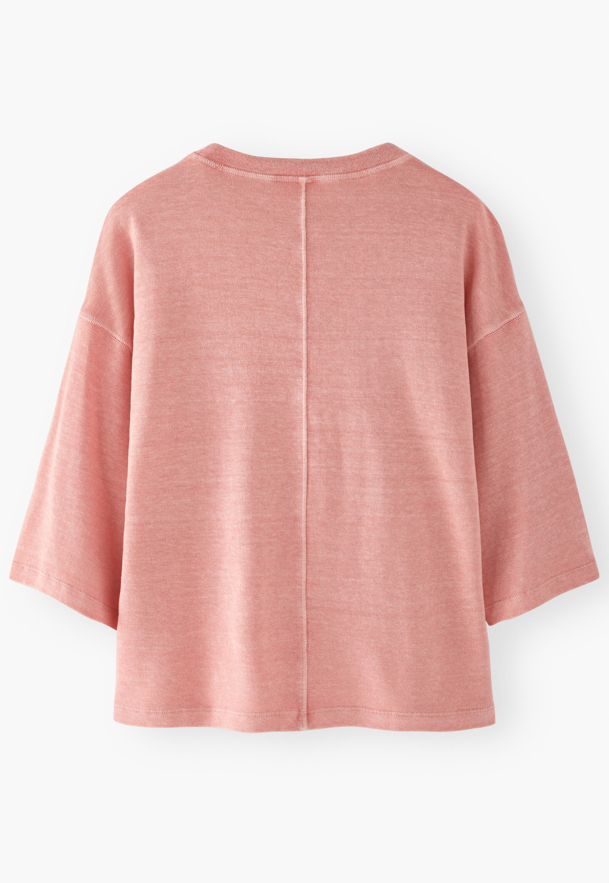 Drop-shoulder top, Peach pink, large