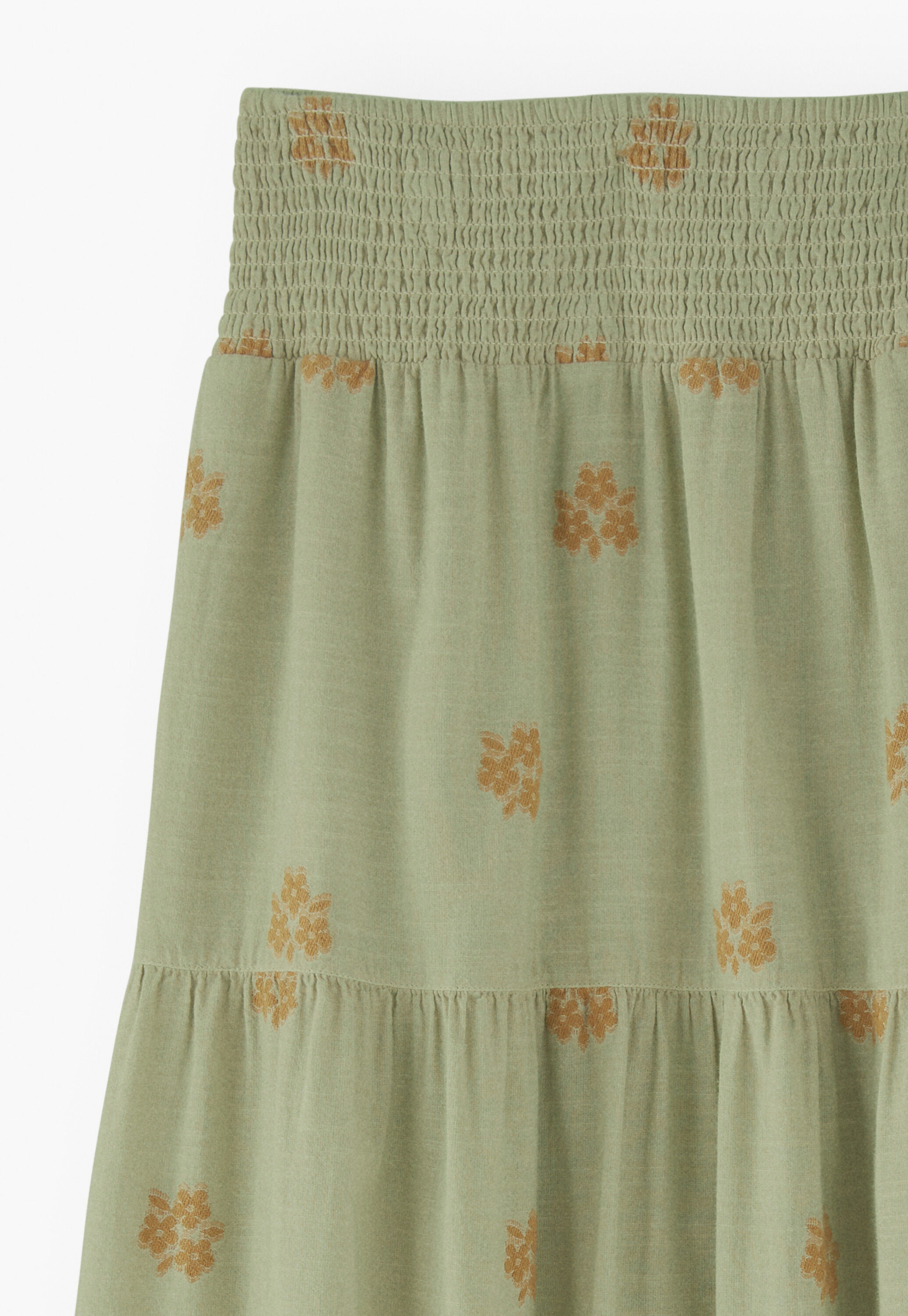 Tiered daisy jacquard skirt