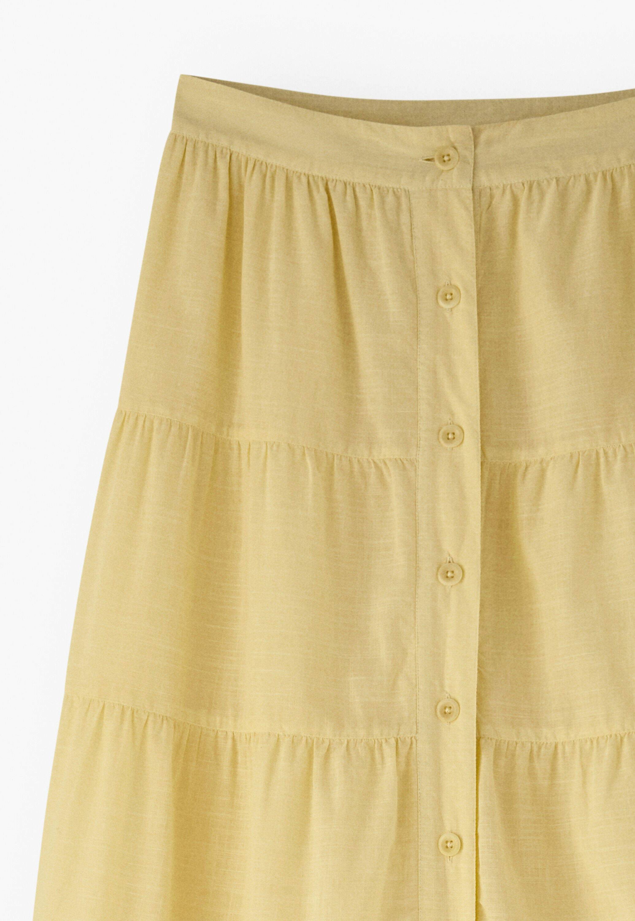 Tiered skirt, Pastel yellow, large