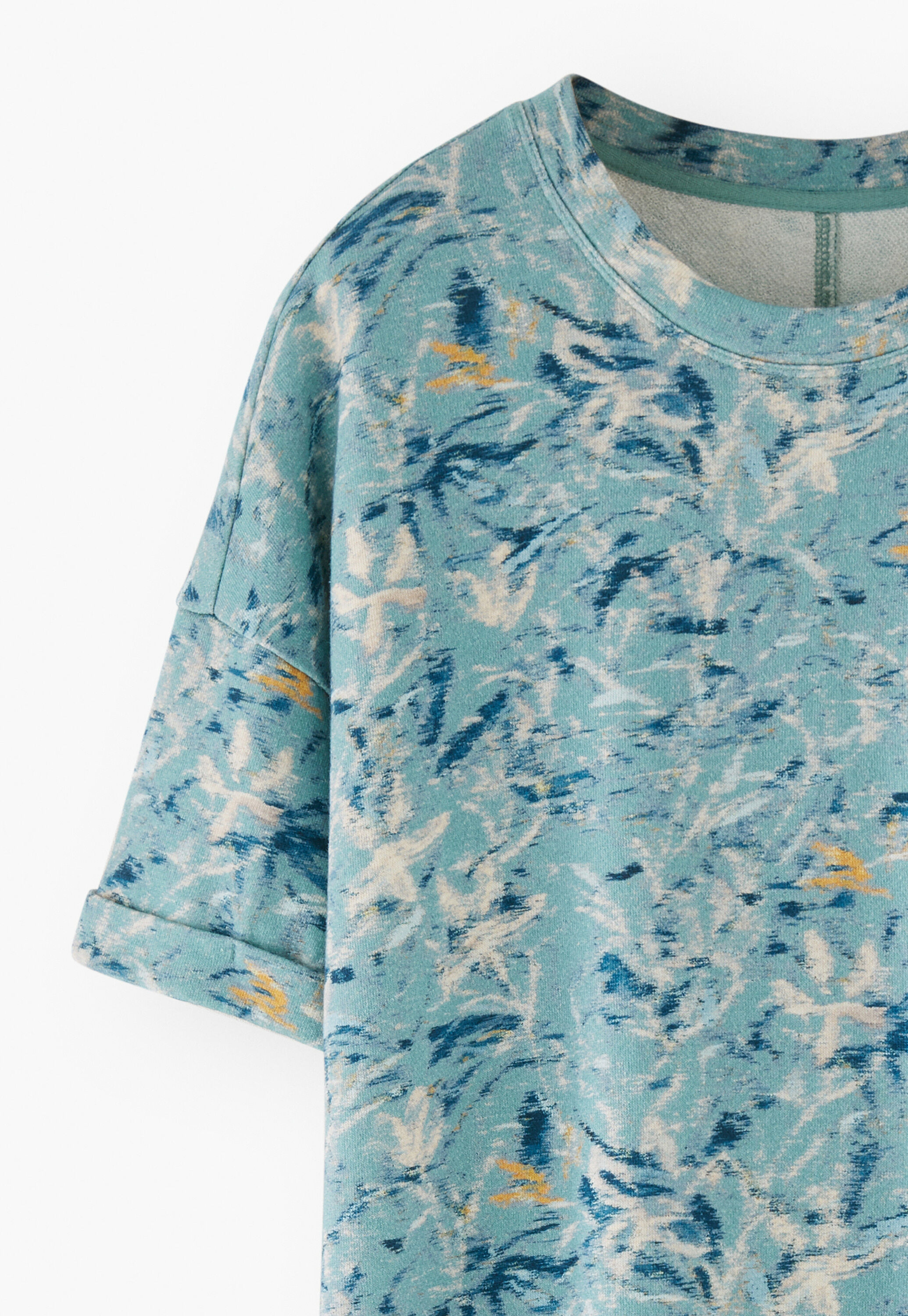 Printed dress, Aqua, large