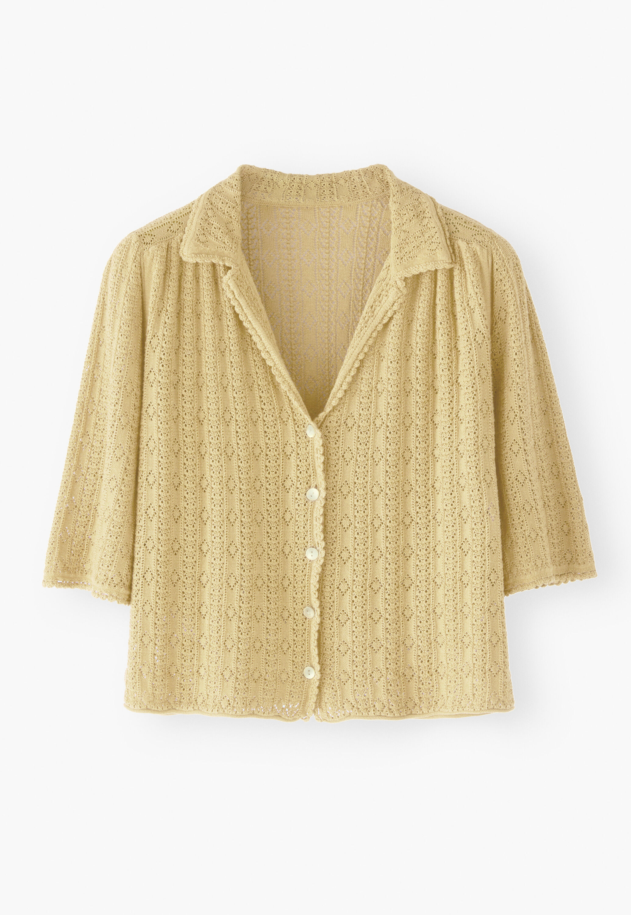 Pointelle-stitch blouse