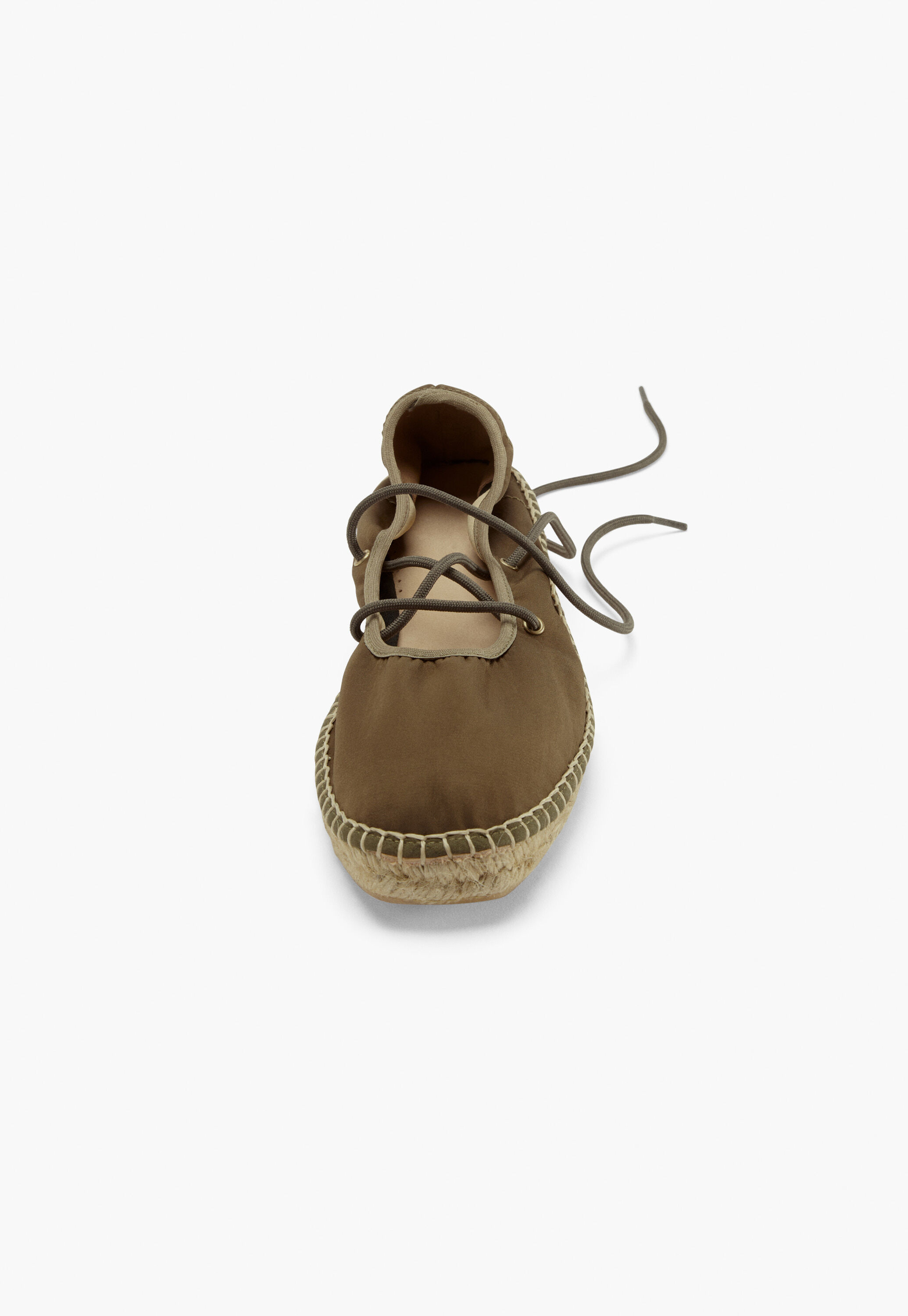 Tie-front espadrilles, Khaki, large