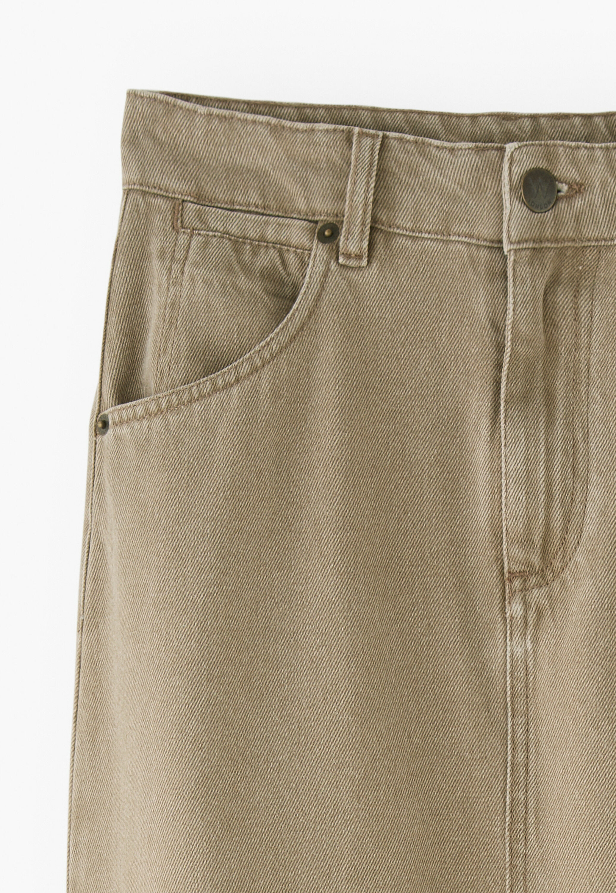 A-Line denim skirt, Dark olive, large