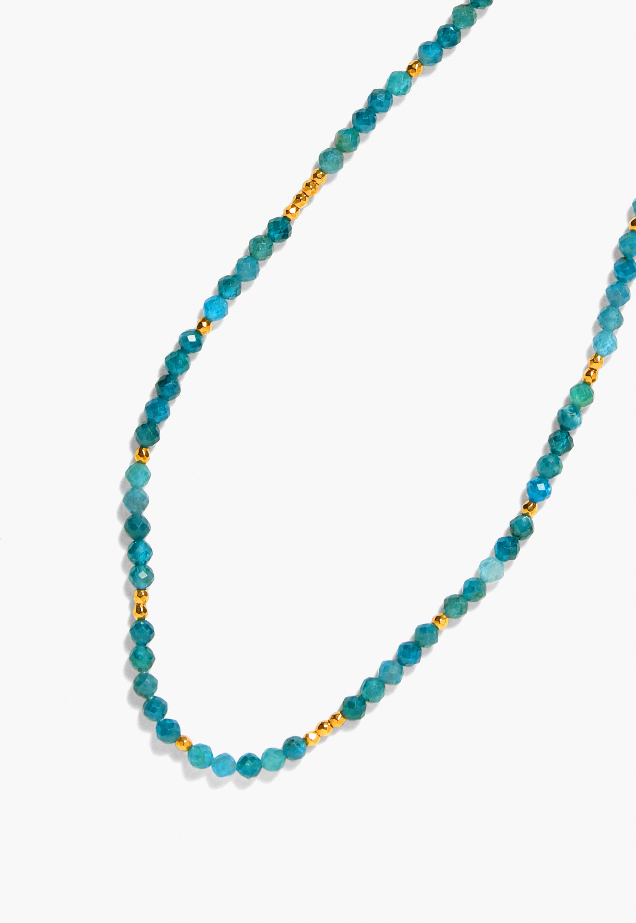 Beaded necklace, Aquamarine, large