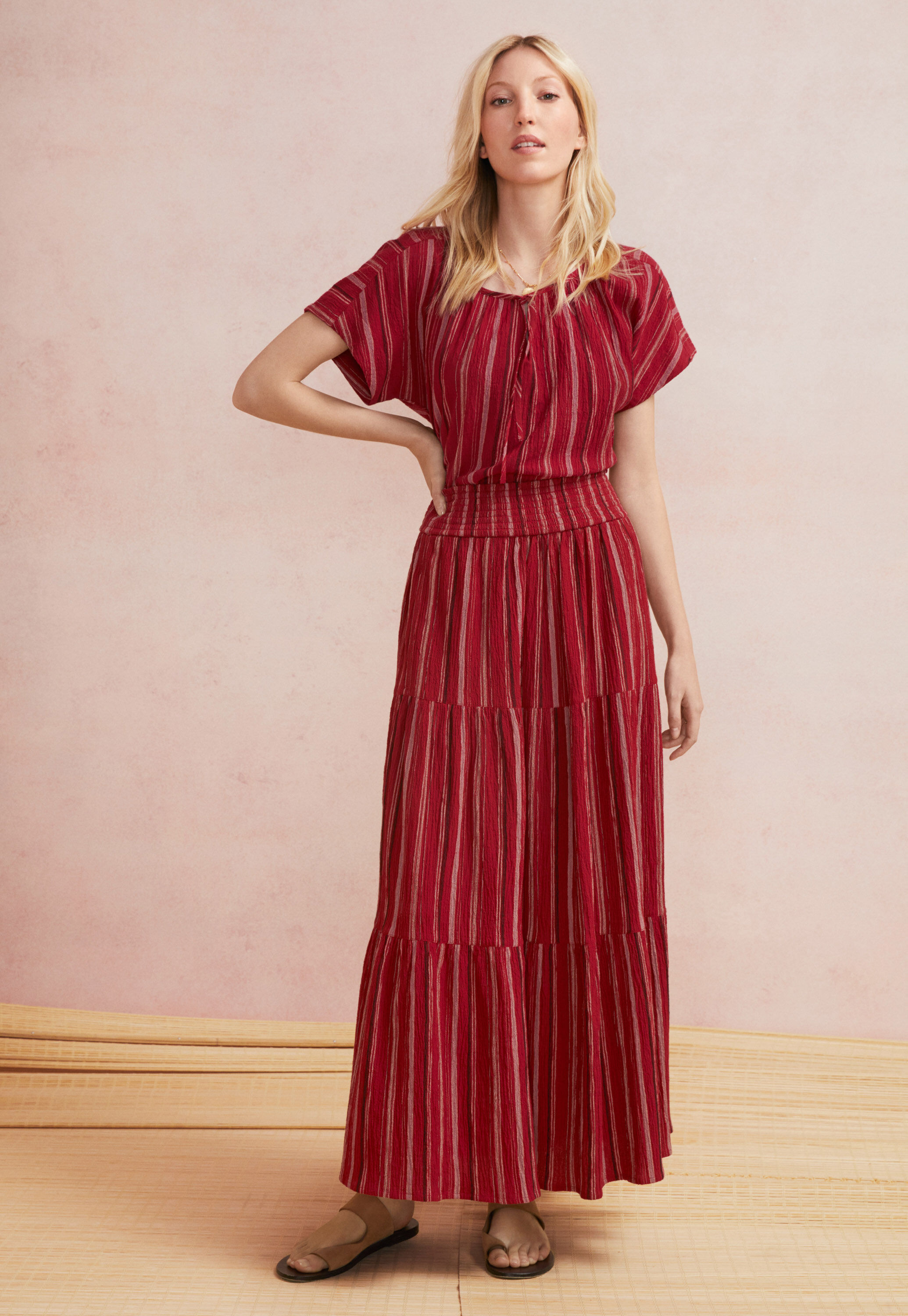 Striped maxi skirt