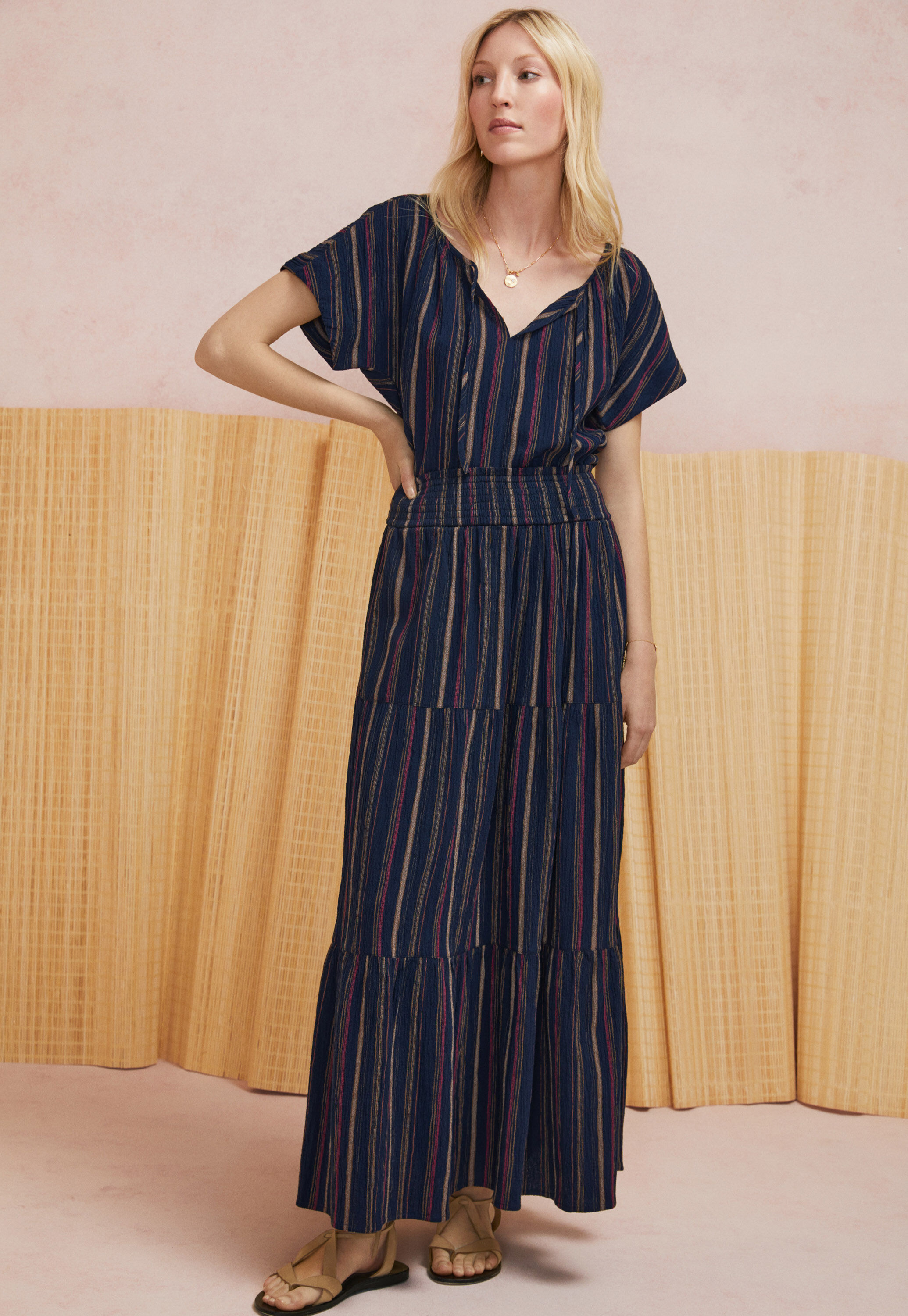 Striped maxi skirt