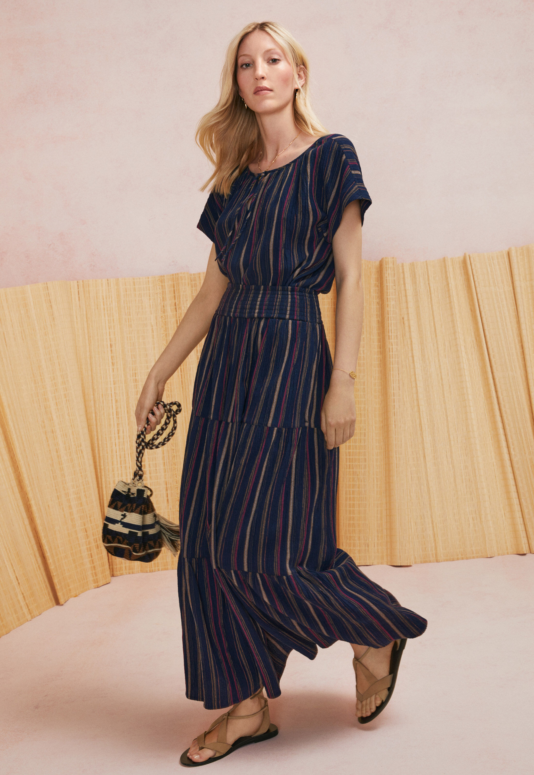 Striped maxi skirt