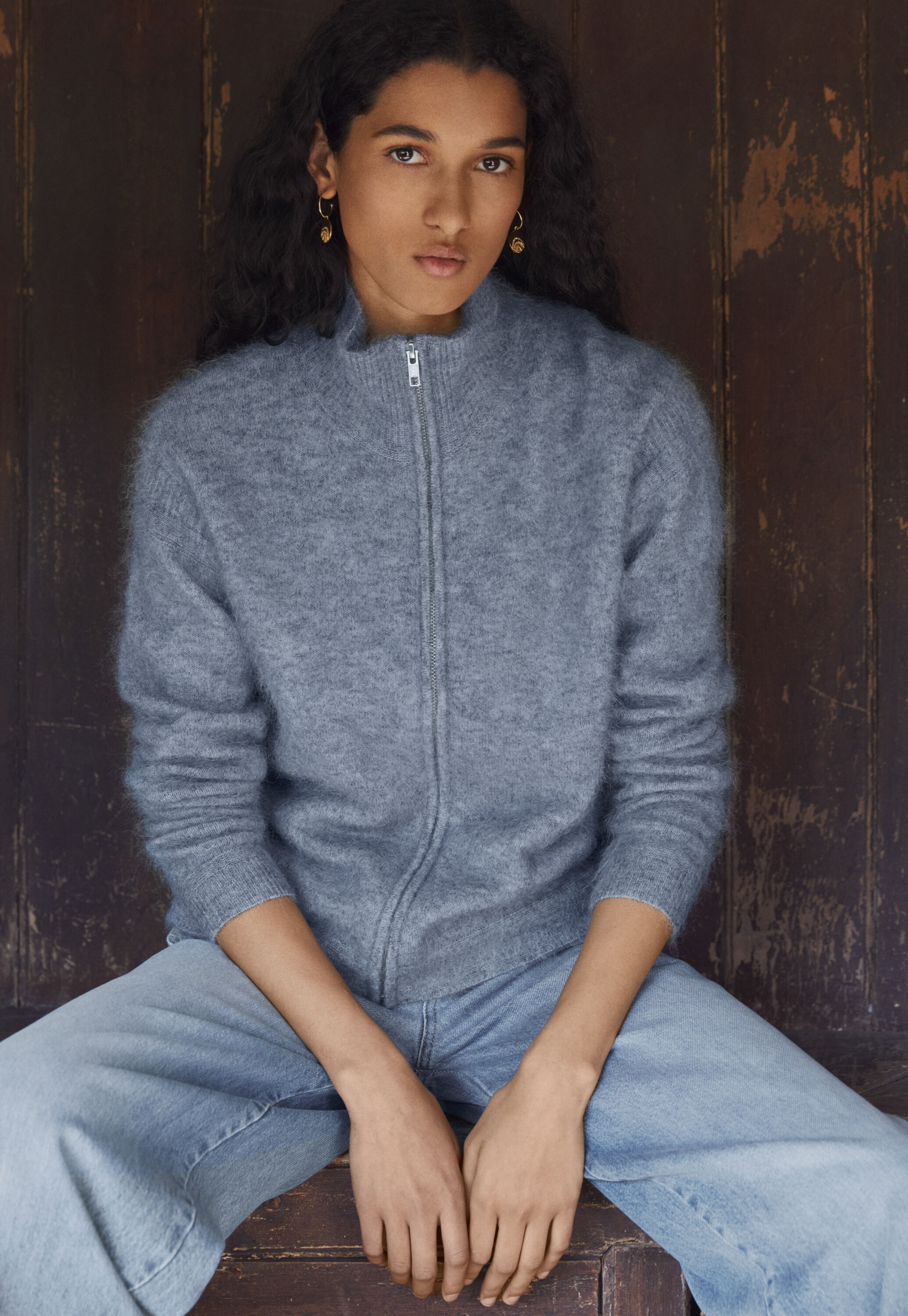 Zip-up sweater