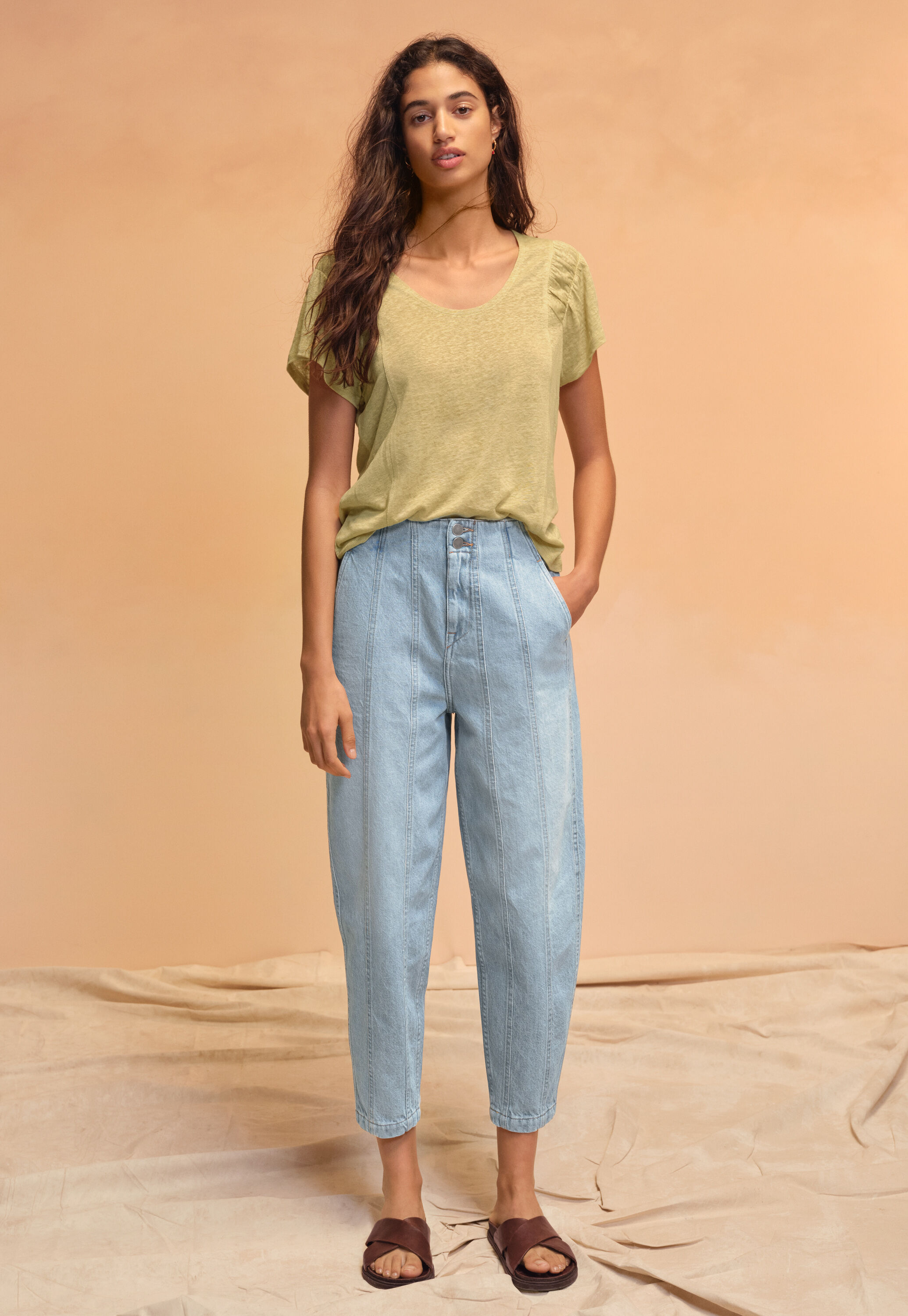 Seam-detail jeans