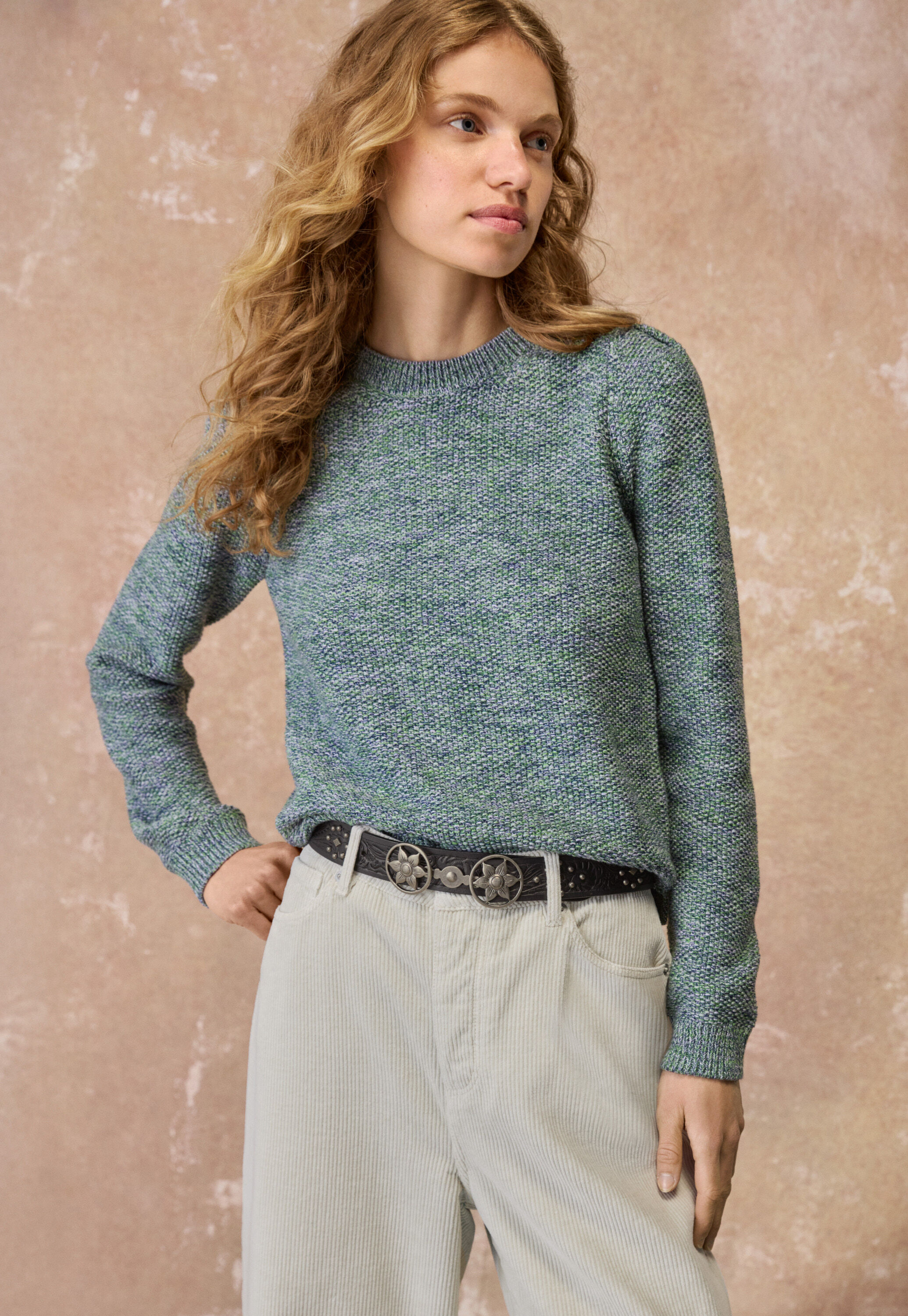Moss-stitch sweater
