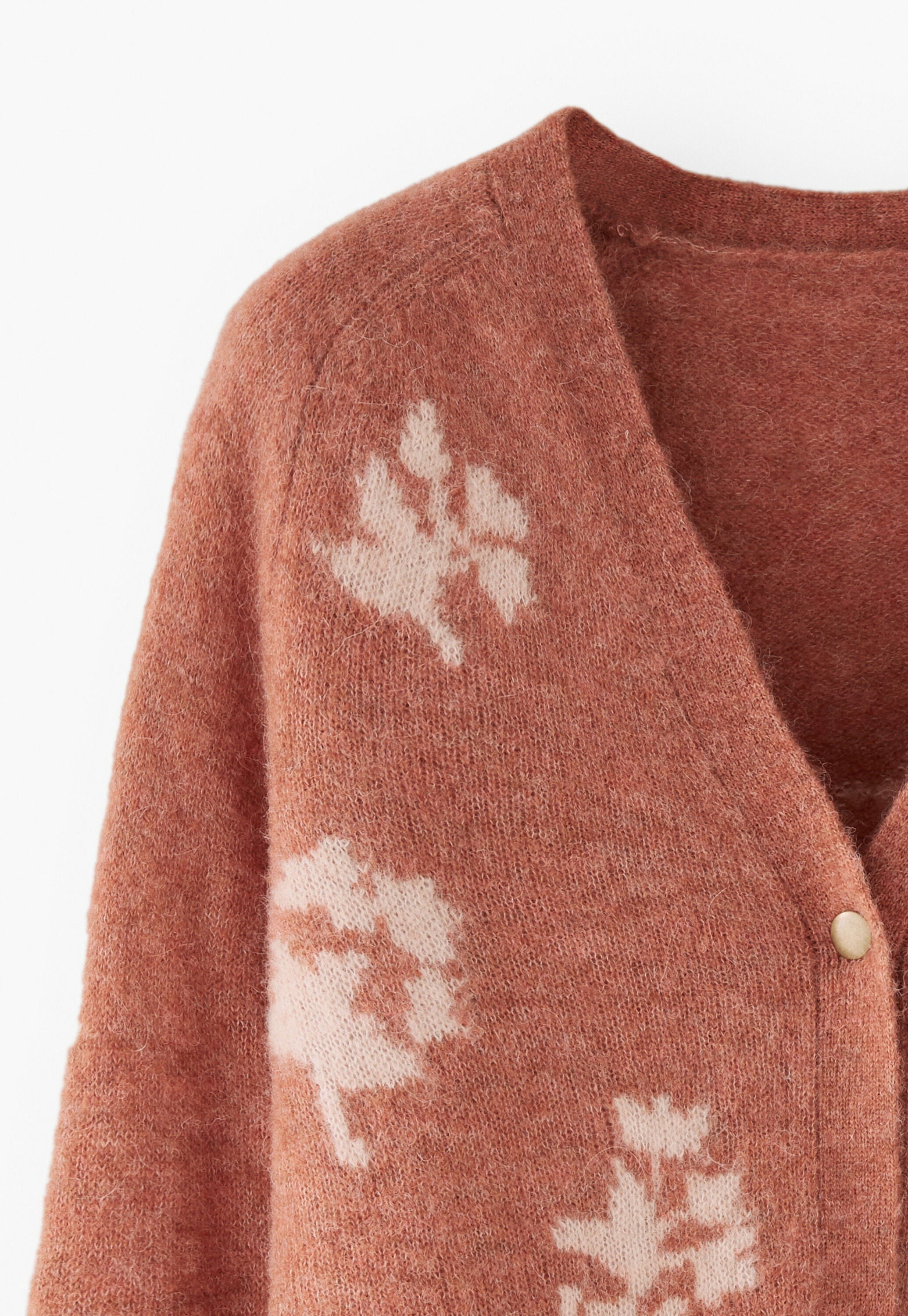 Intarsia v-neck cardigan