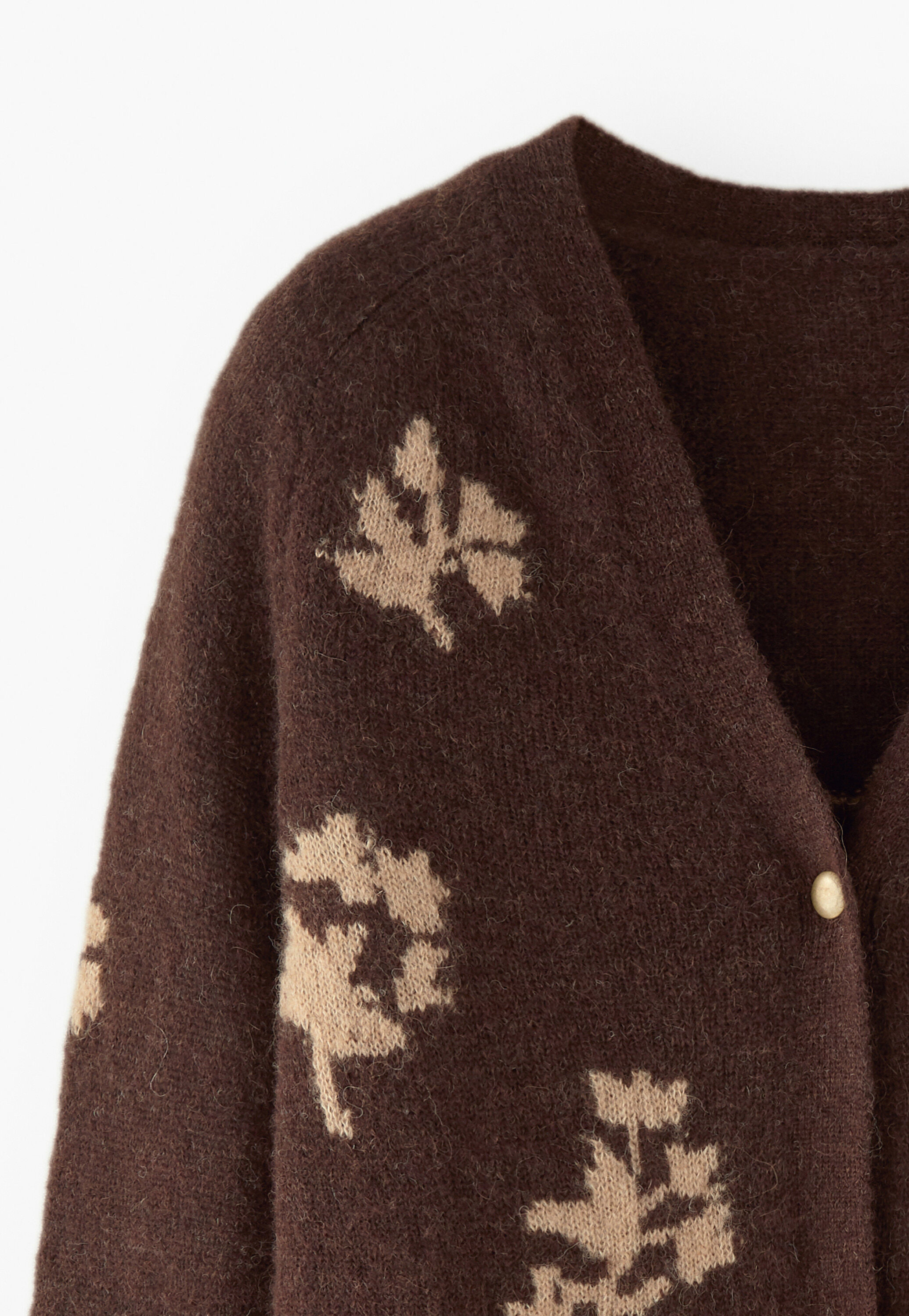 Intarsia v-neck cardigan