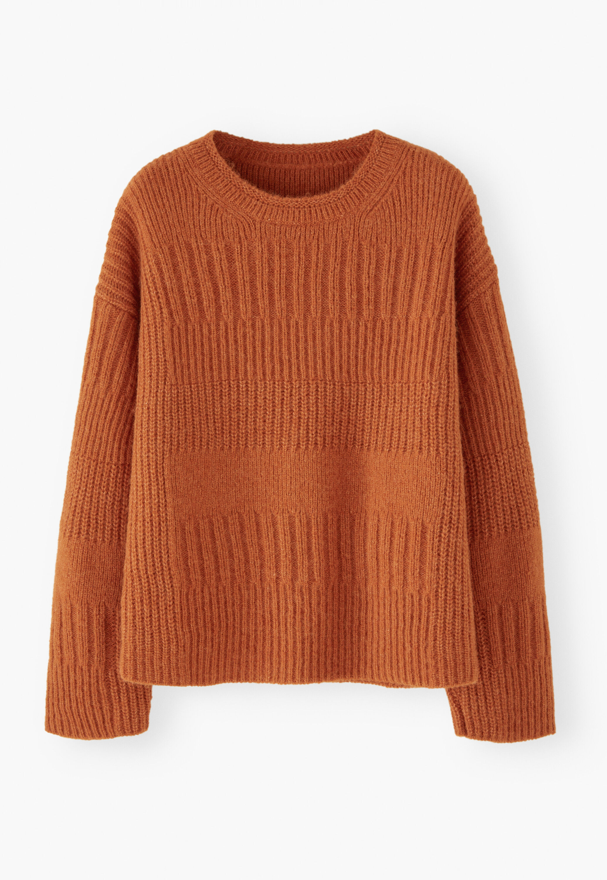 Rib-stitch sweater, Burnt orange, large