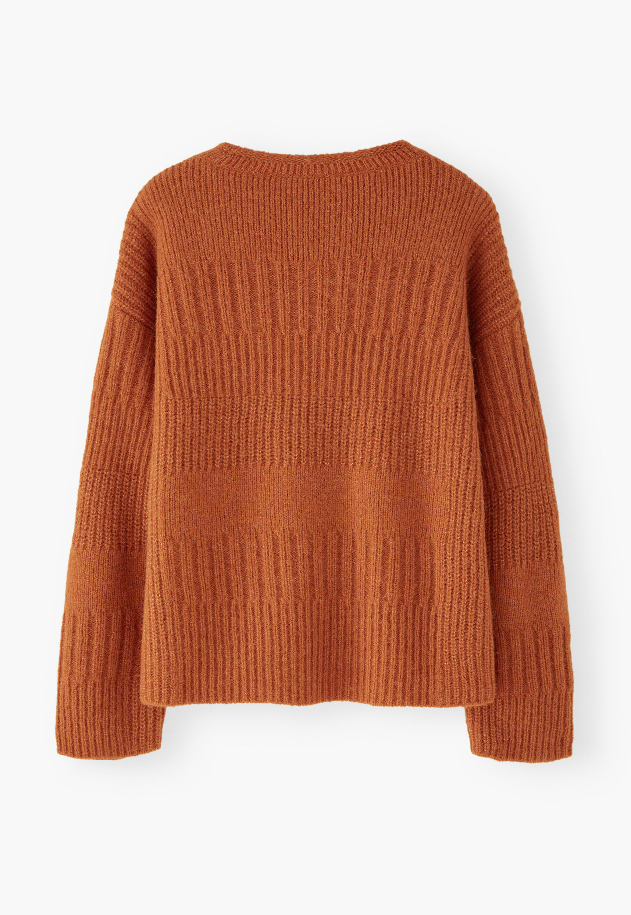 Rib-stitch sweater, Burnt orange, large