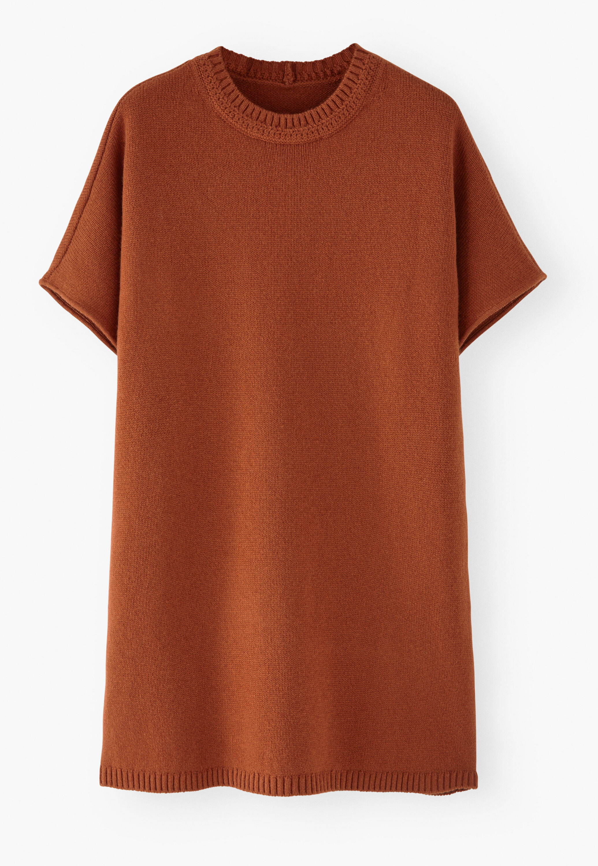 Dolman knitted dress, Burnt orange, large