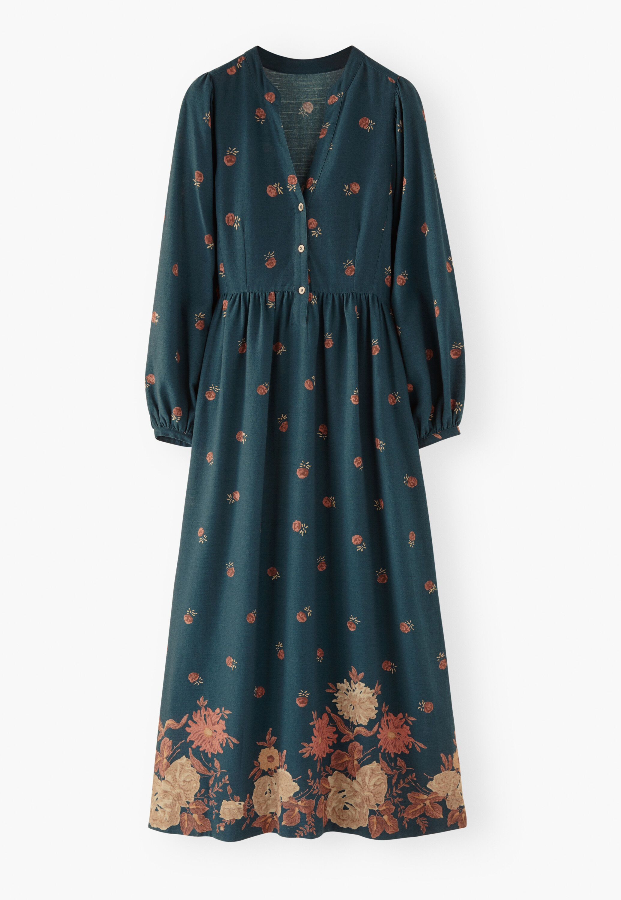 Printed dress, Petrol mauve, large