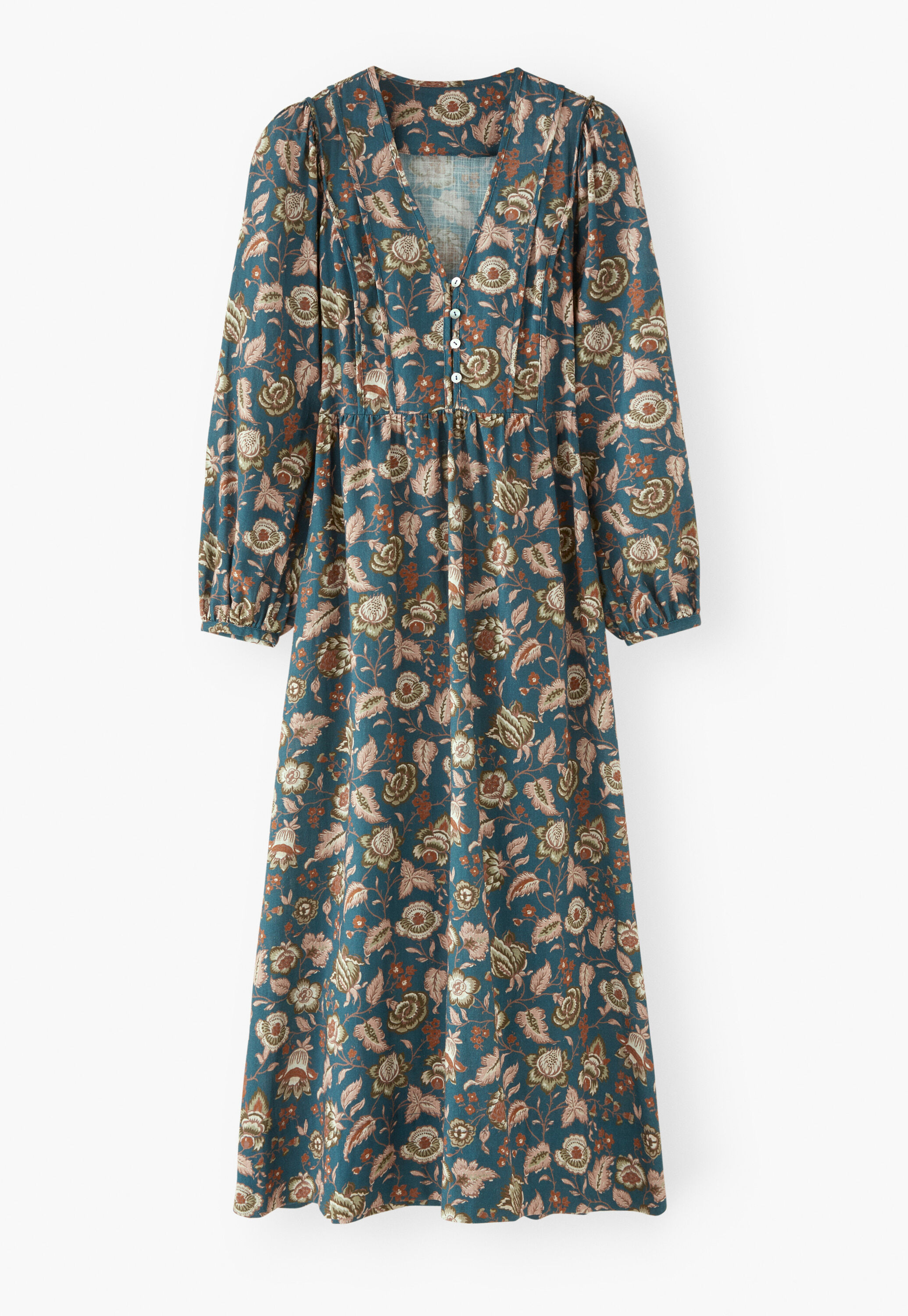 Printed dress, Petrol rust, large