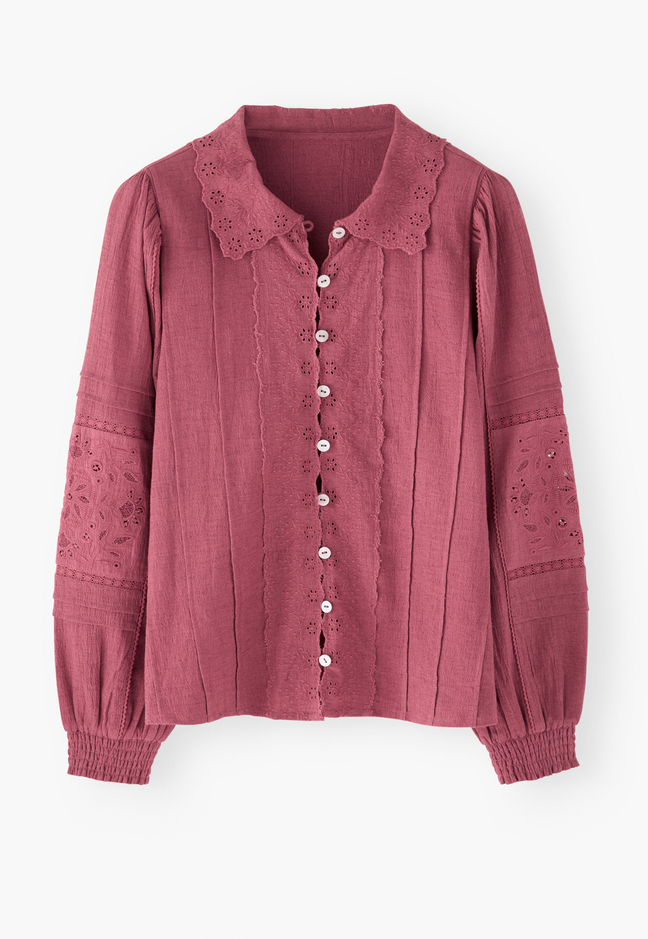 Lace blouse, Dusty rose, large
