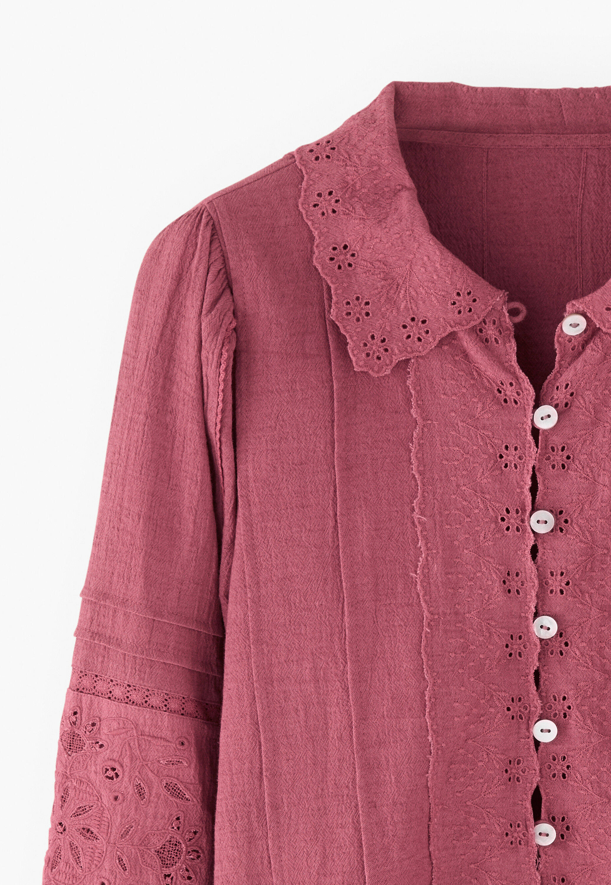 Lace blouse, Dusty rose, large