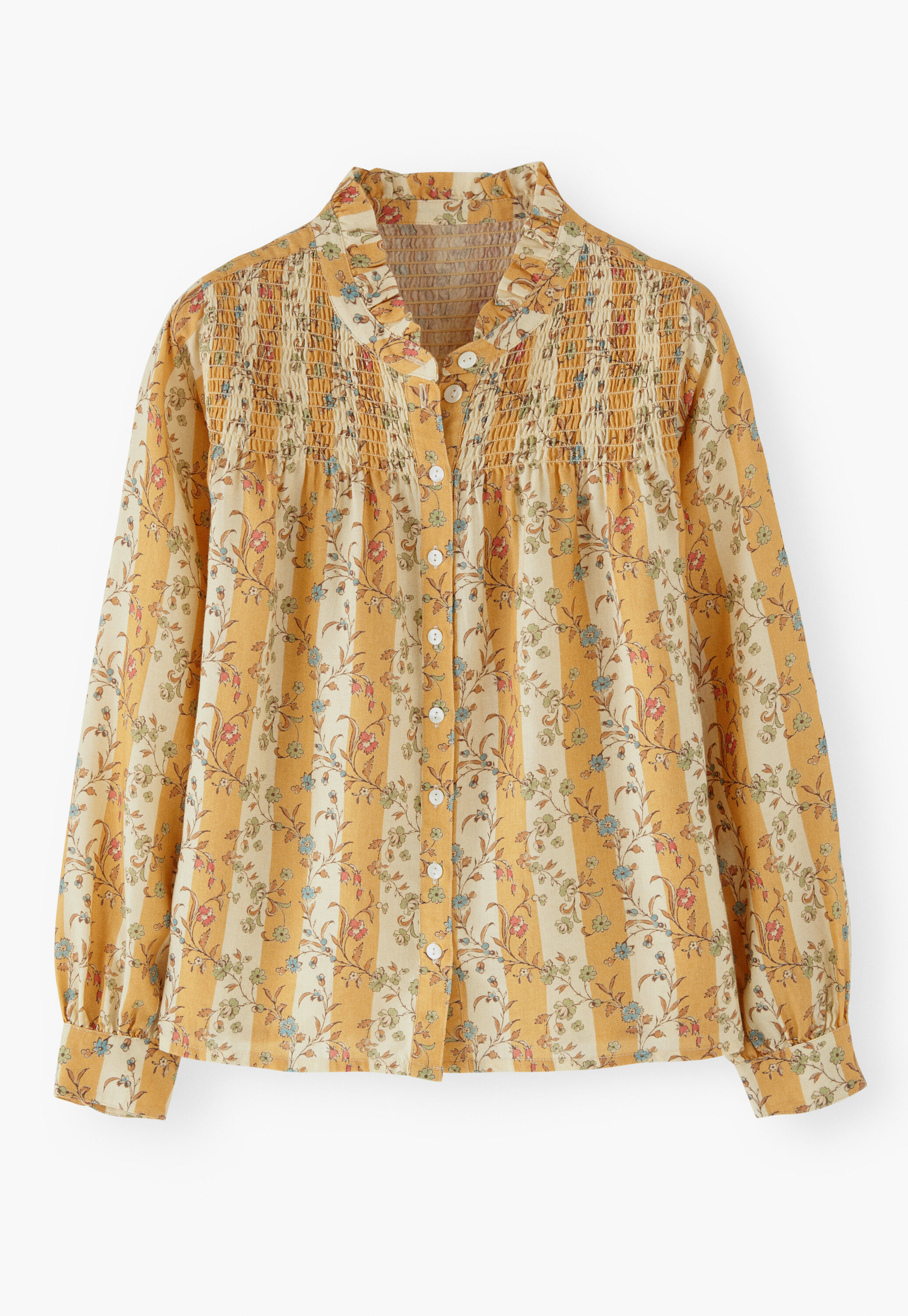Printed blouse, Soft yellow, large