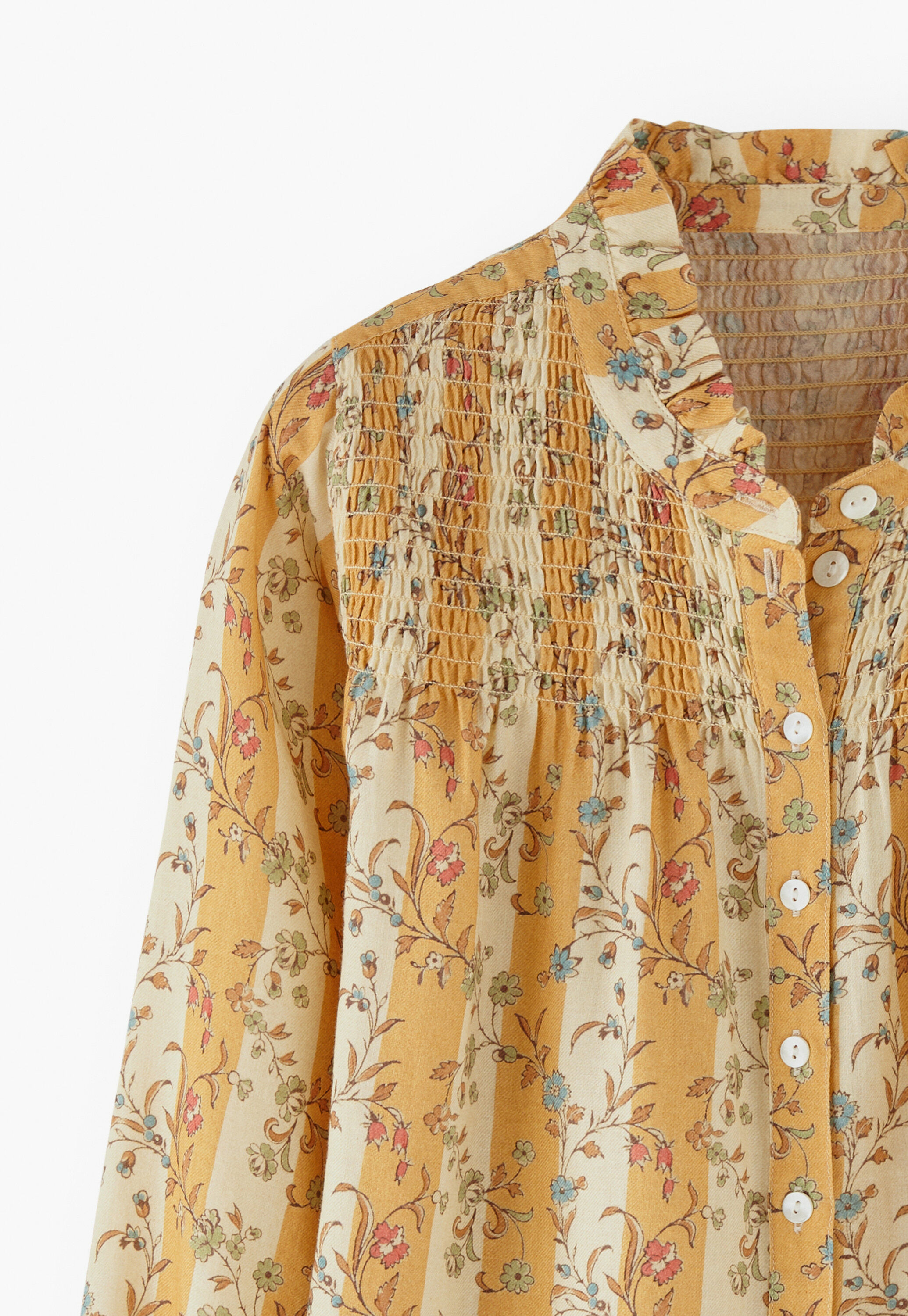 Printed blouse, Soft yellow, large