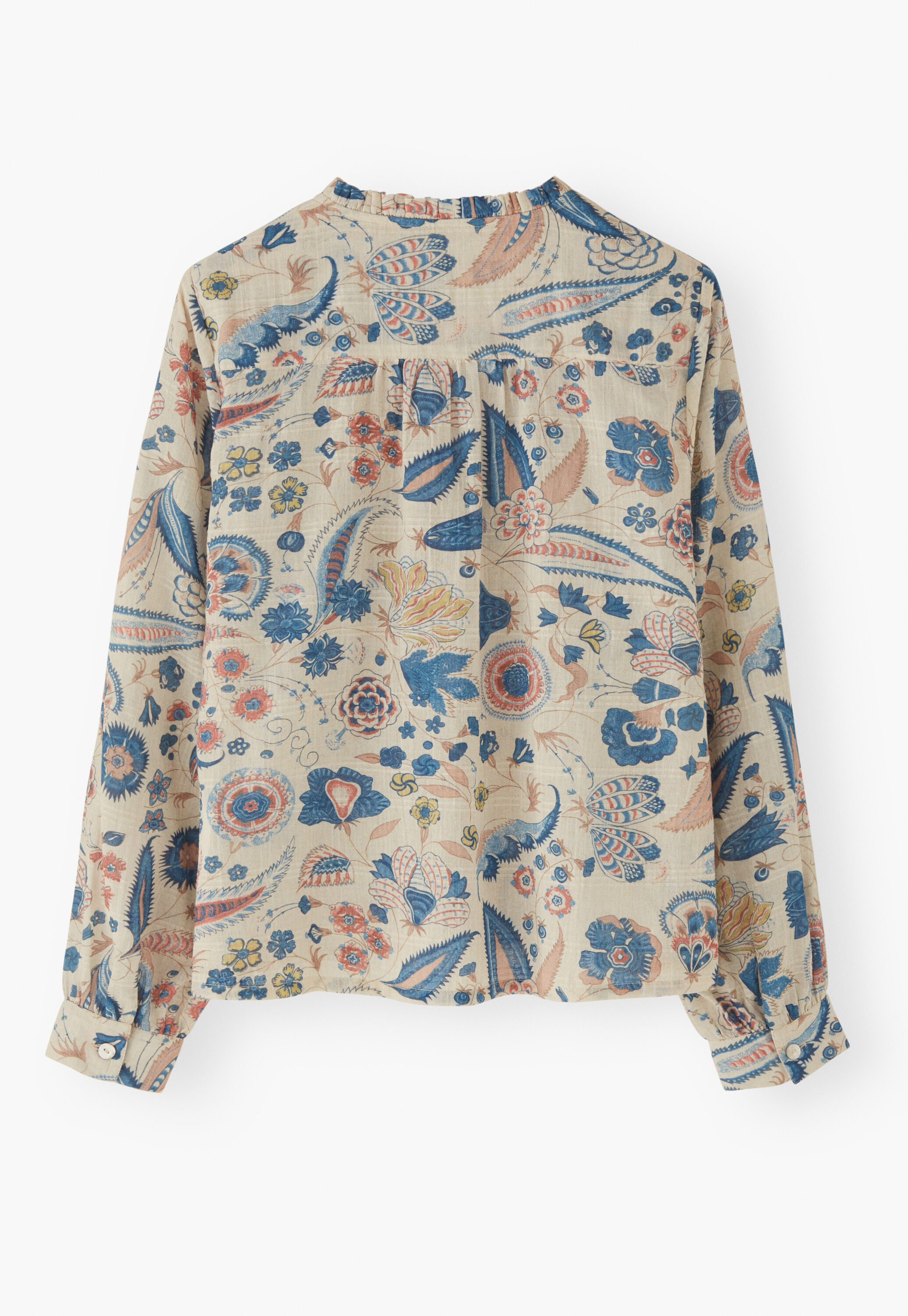 Printed blouse, Ecru denim, large
