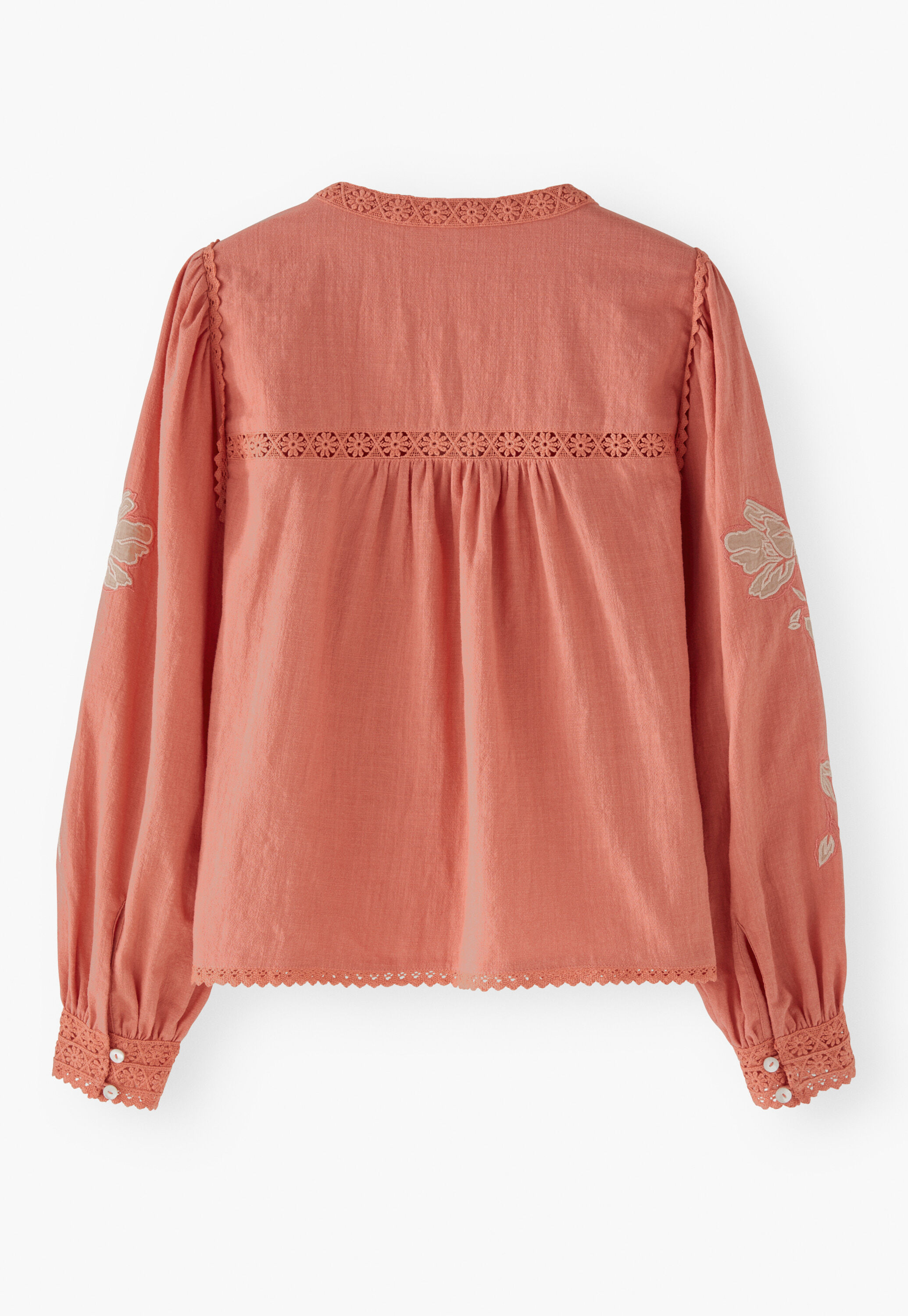 Applique blouse, Coral blush, large