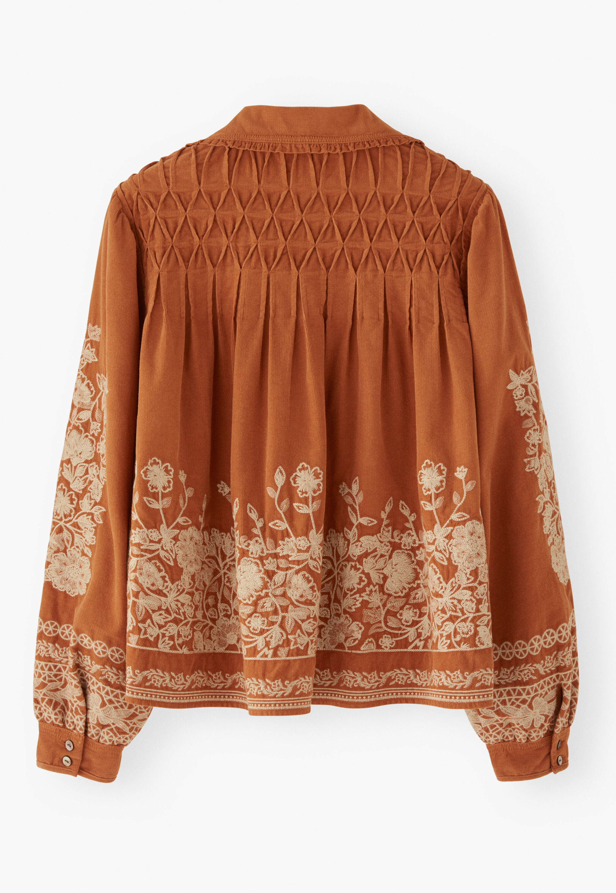 Embroidered cord jacket, Rust, large