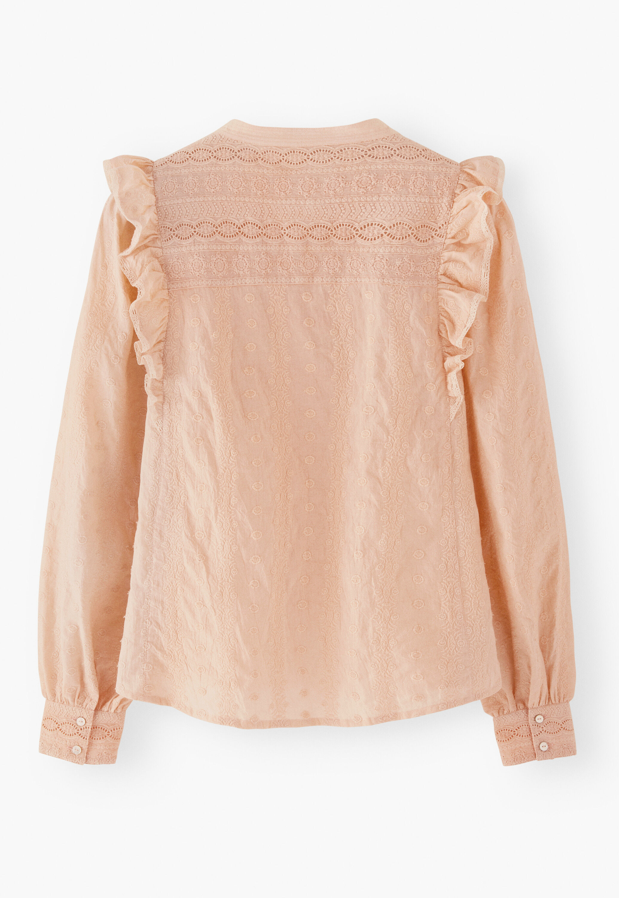 Broderie blouse, Pink blossom, large