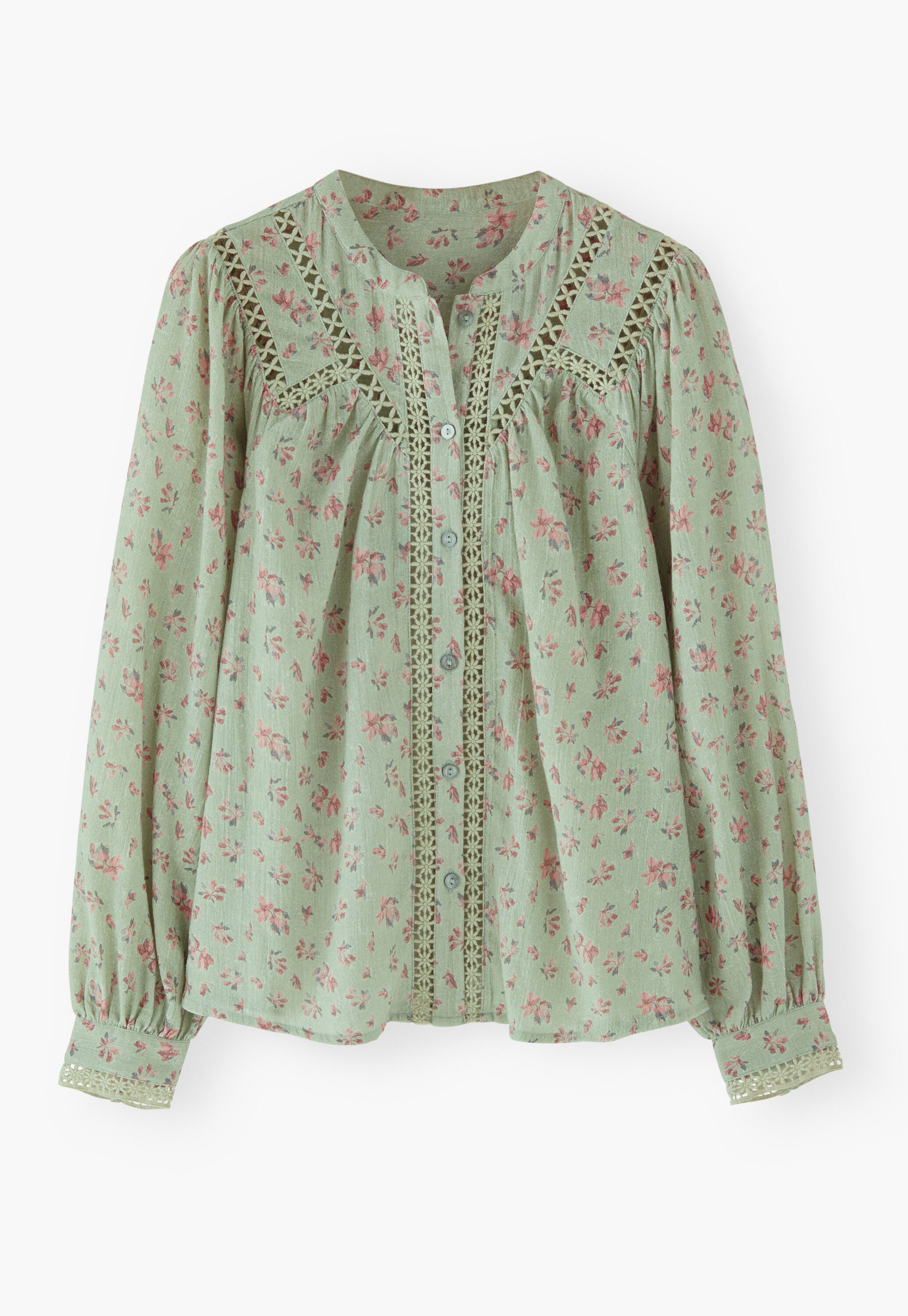 Printed gauze blouse