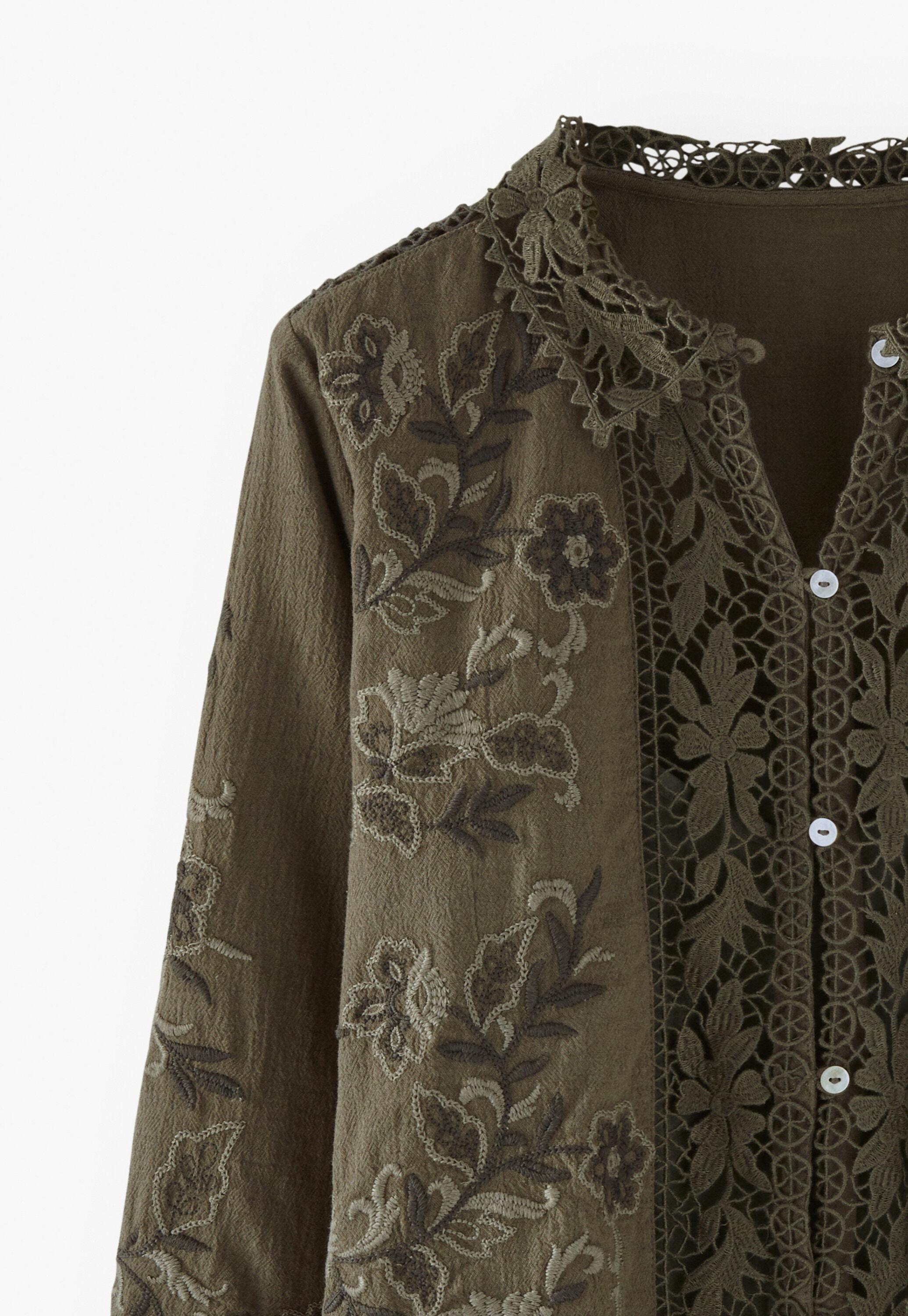 Lace embroidered blouse