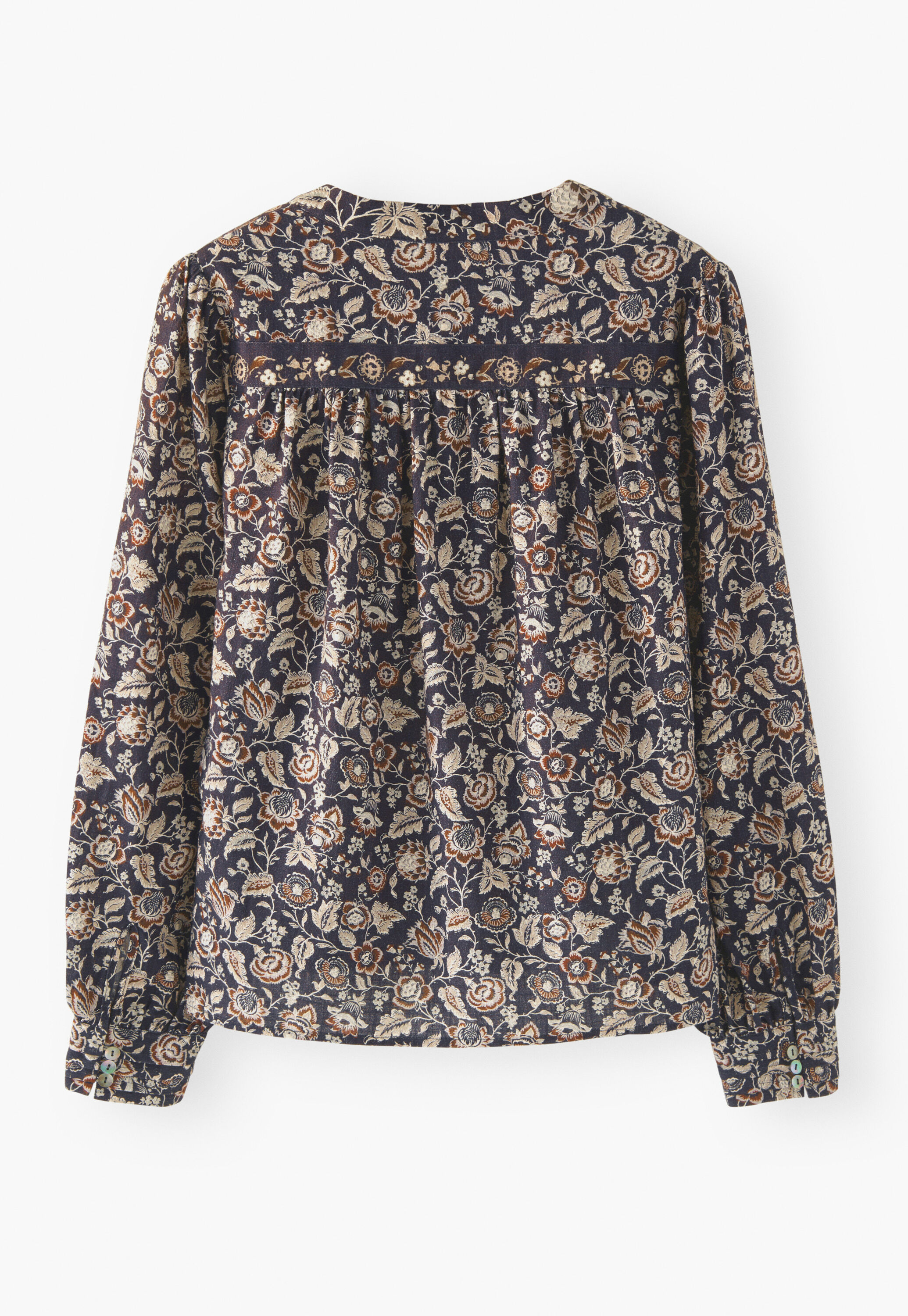 Printed blouse, Charcoal mink, large