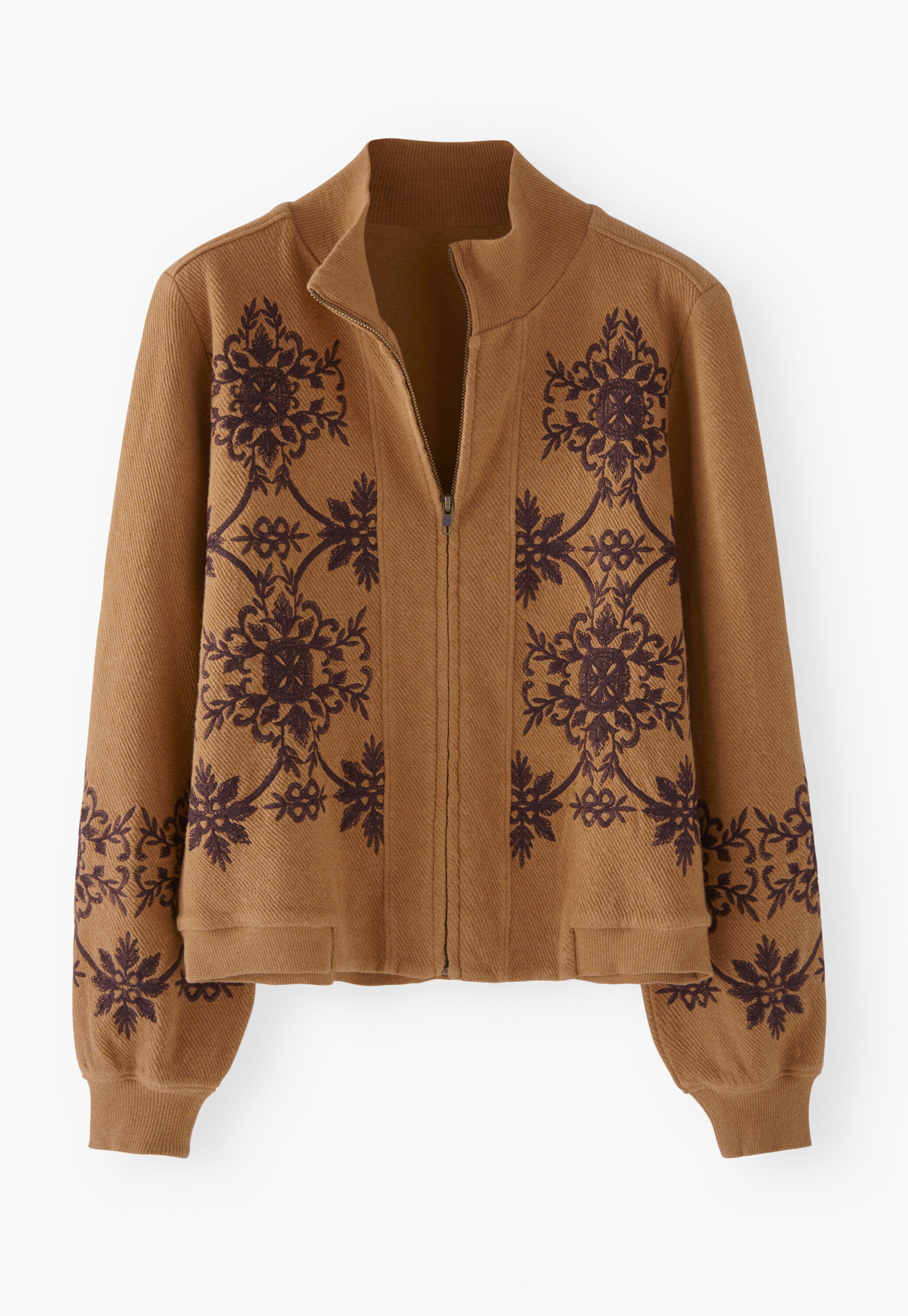Embroidered jersey jacket, Ginger, large