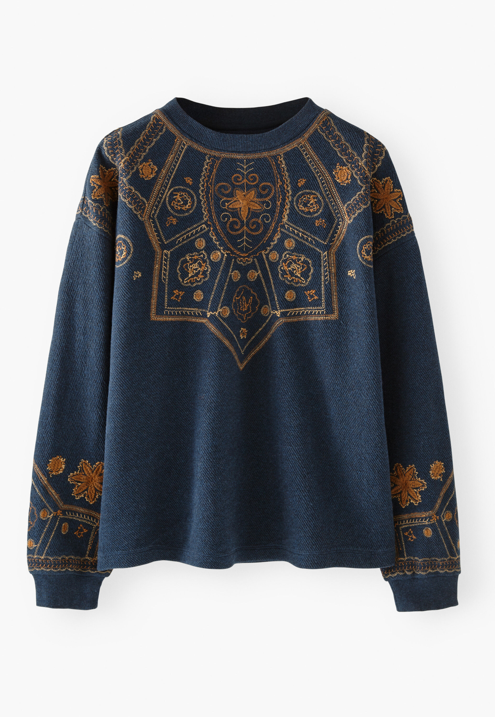 Embroidered sweatshirt, Indigo, large