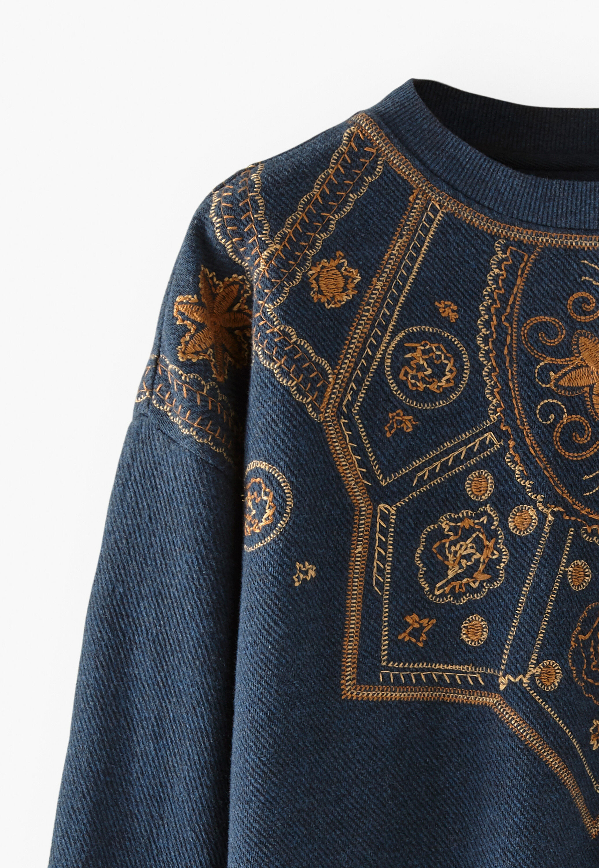 Embroidered sweatshirt, Indigo, large