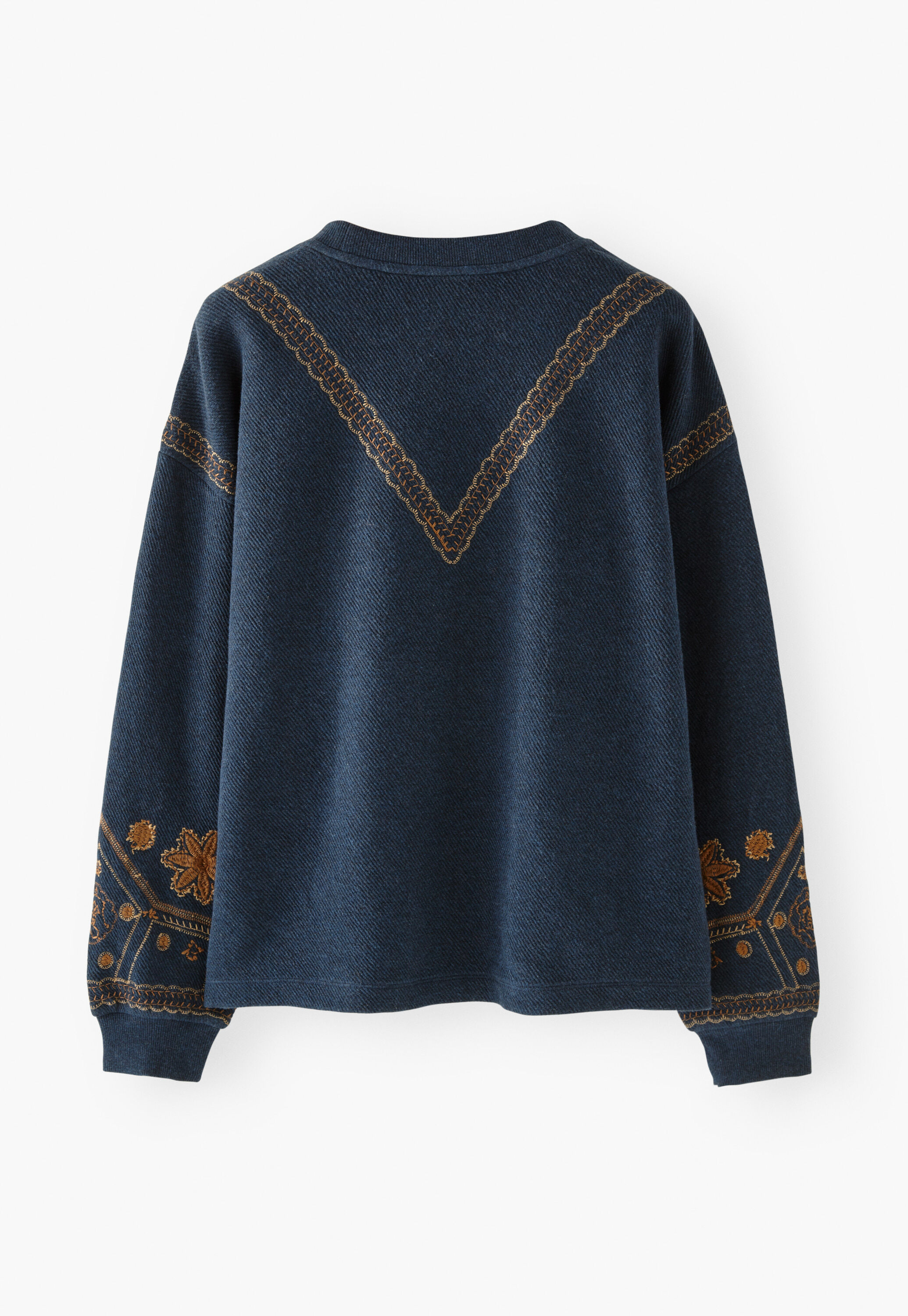 Embroidered sweatshirt, Indigo, large