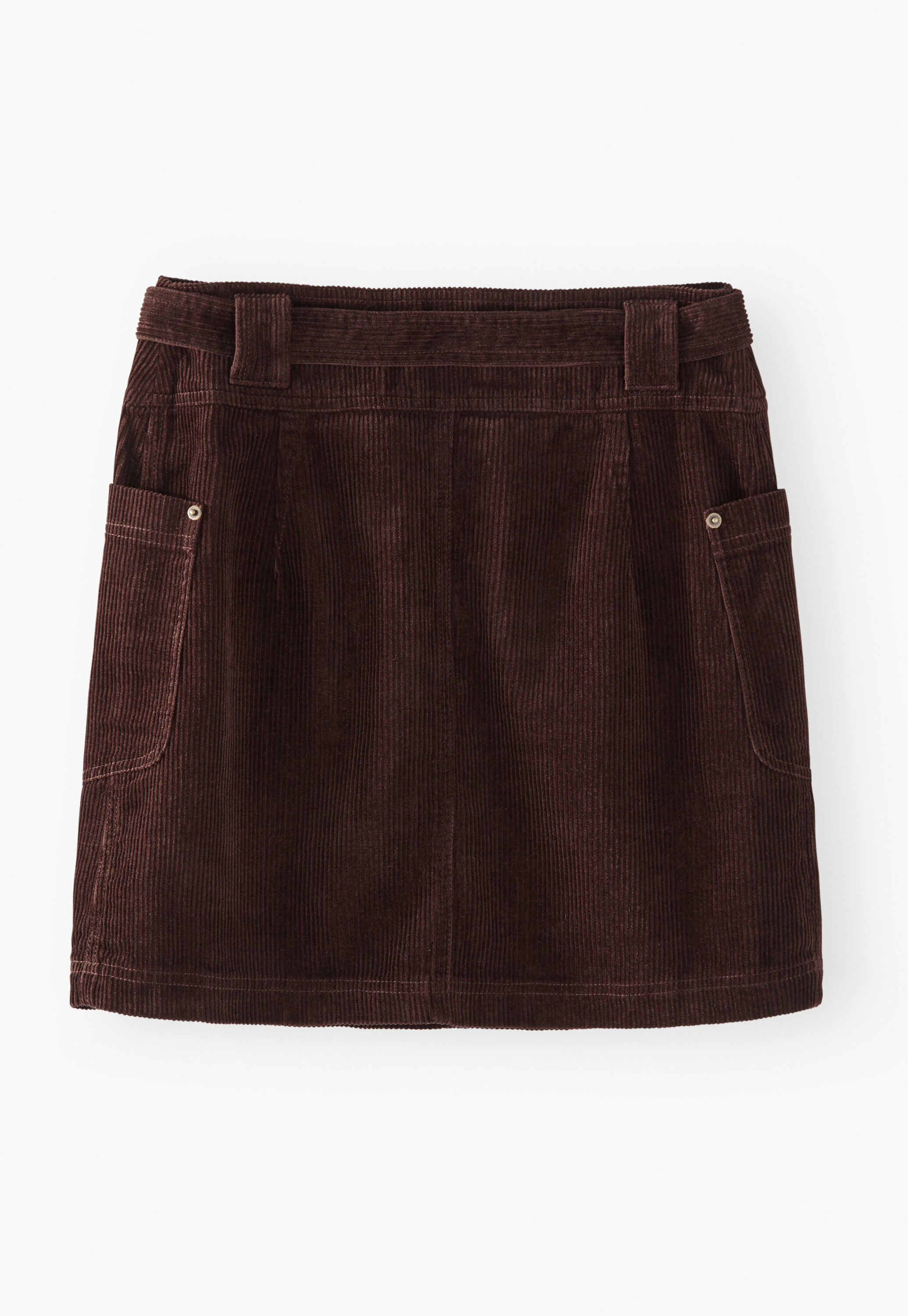 Short cord skirt, Dark chocolate, large