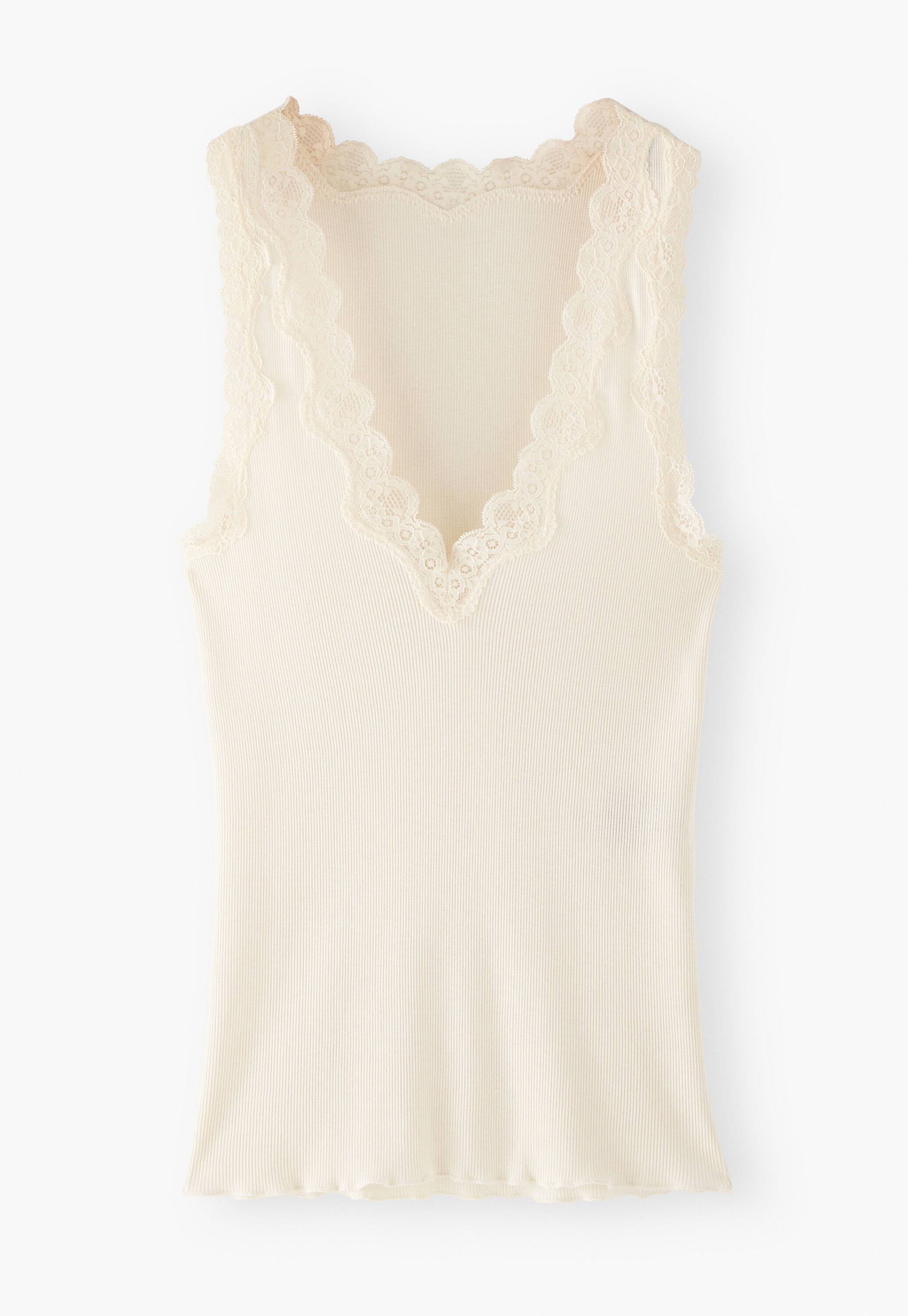 Lace v-neck jersey vest
