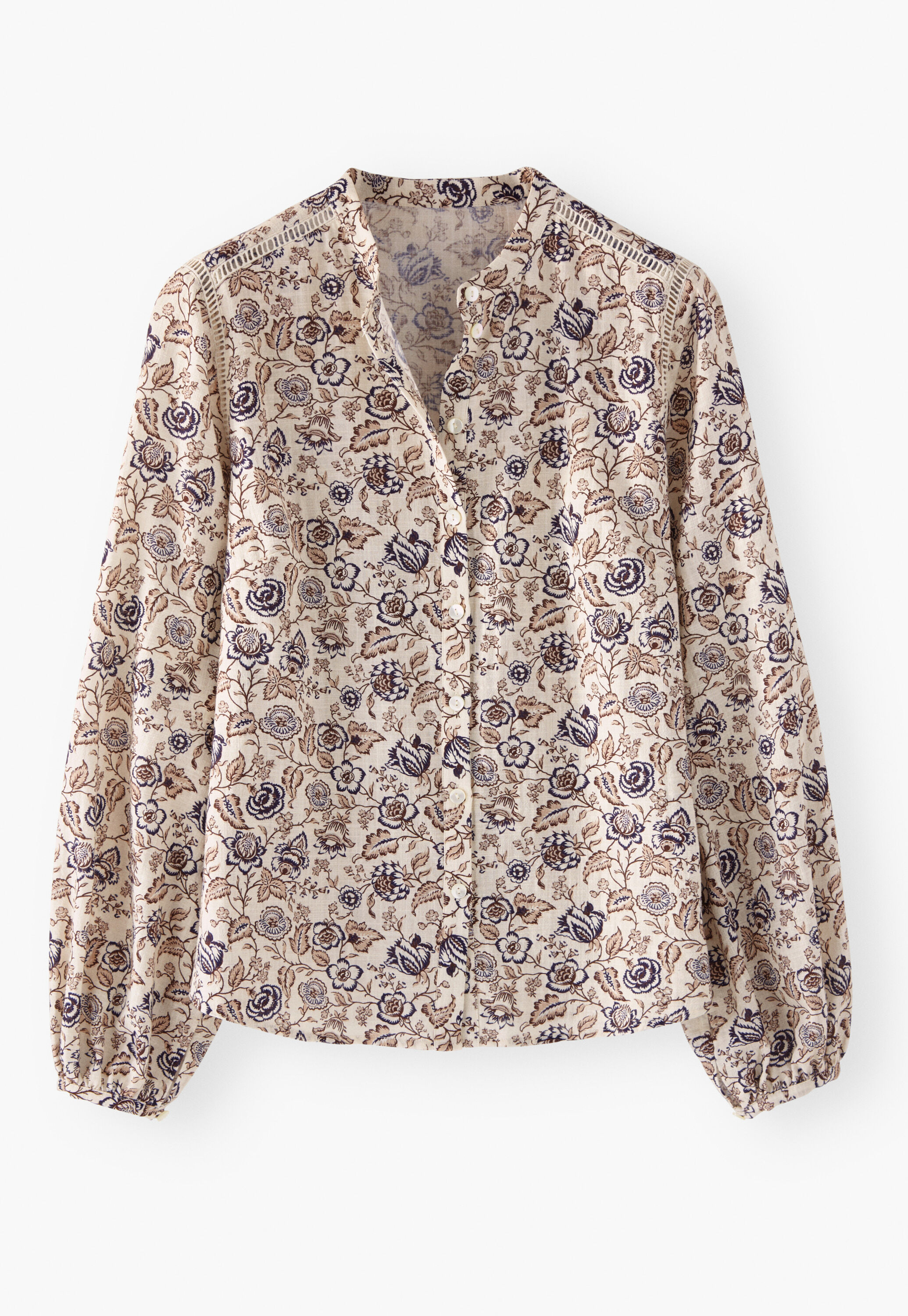 Printed blouse, Ecru fawn, large