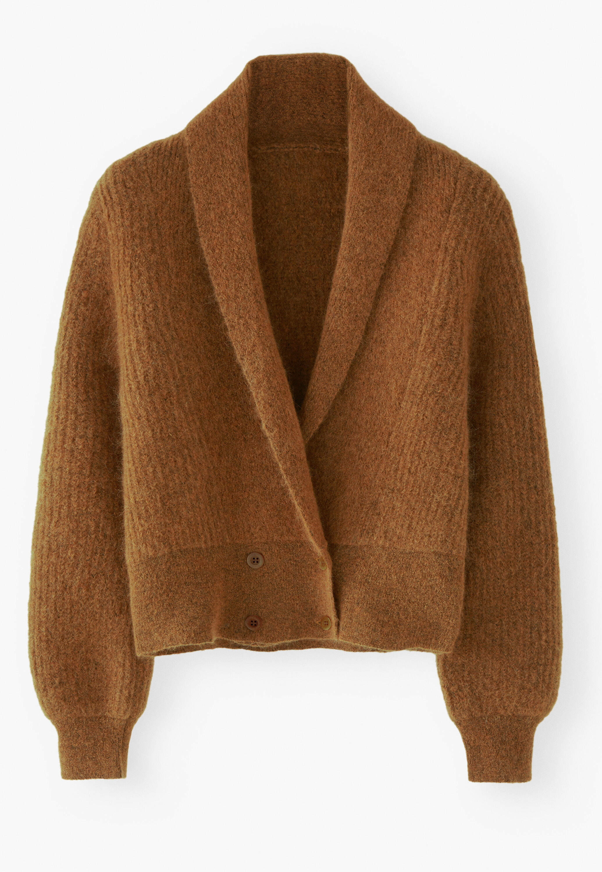 Shawl-collar cardigan, Burnt copper, large