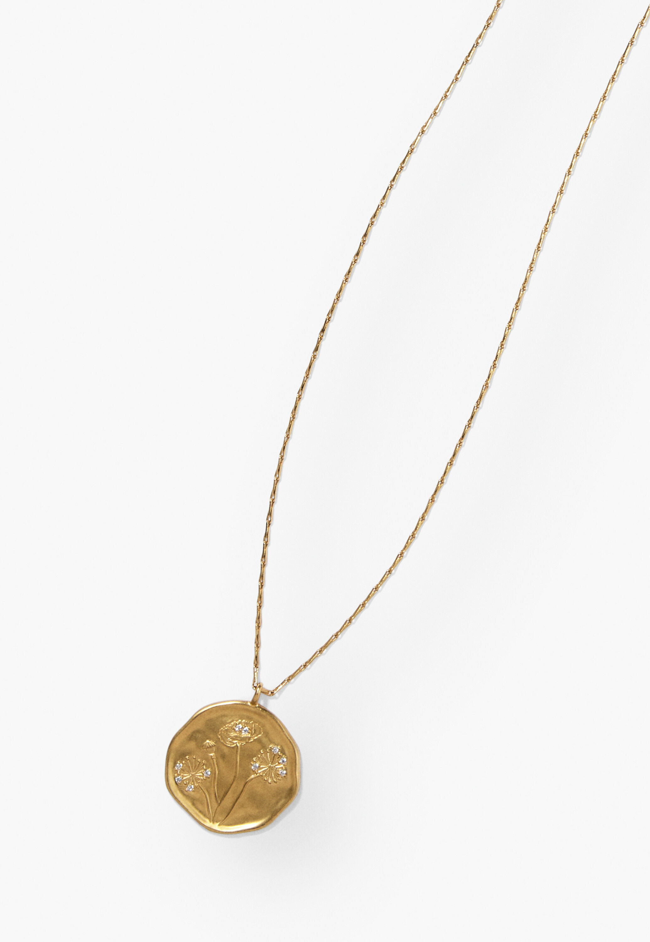 Long pendant necklace, Gold, large